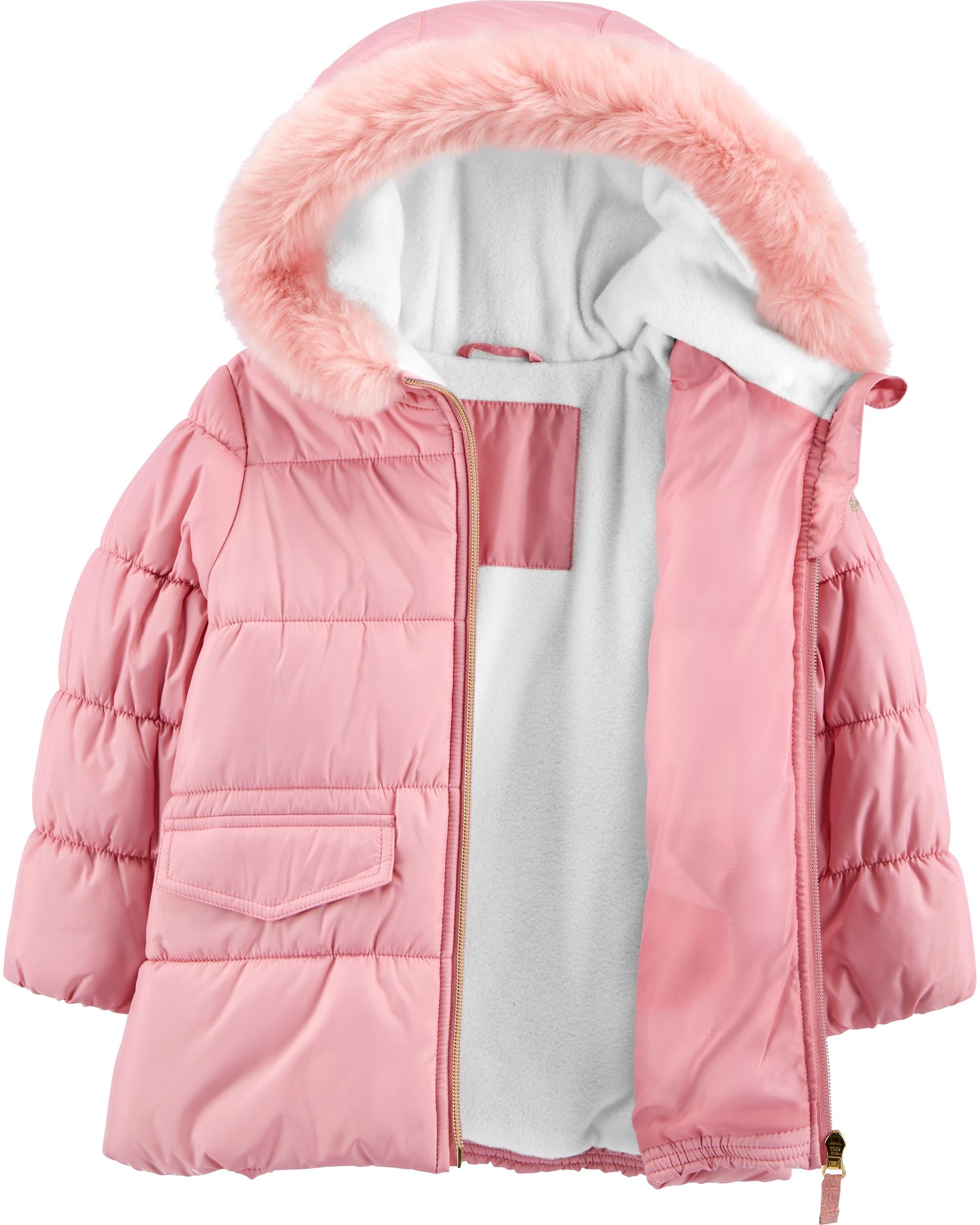 Osh Kosh Girls 2T-4T Fur Rose Parka