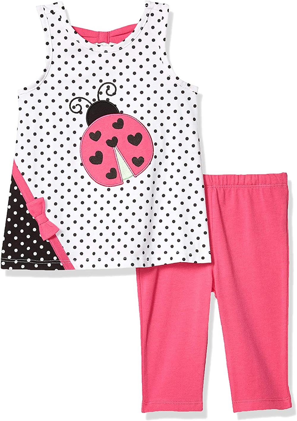 Kids Headquarters Girls 12-24 Months Ladybug Dot Legging Set