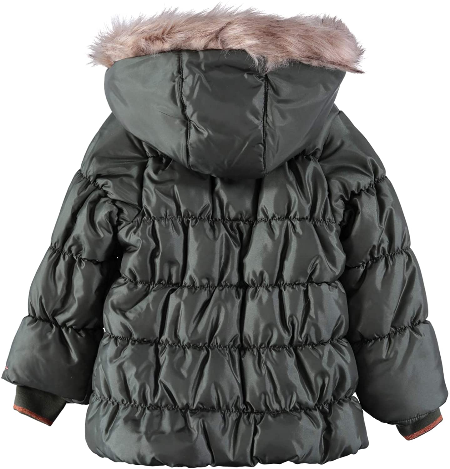 London Fog Girls 2T-4T Fur Shimmer Puffer Jacket