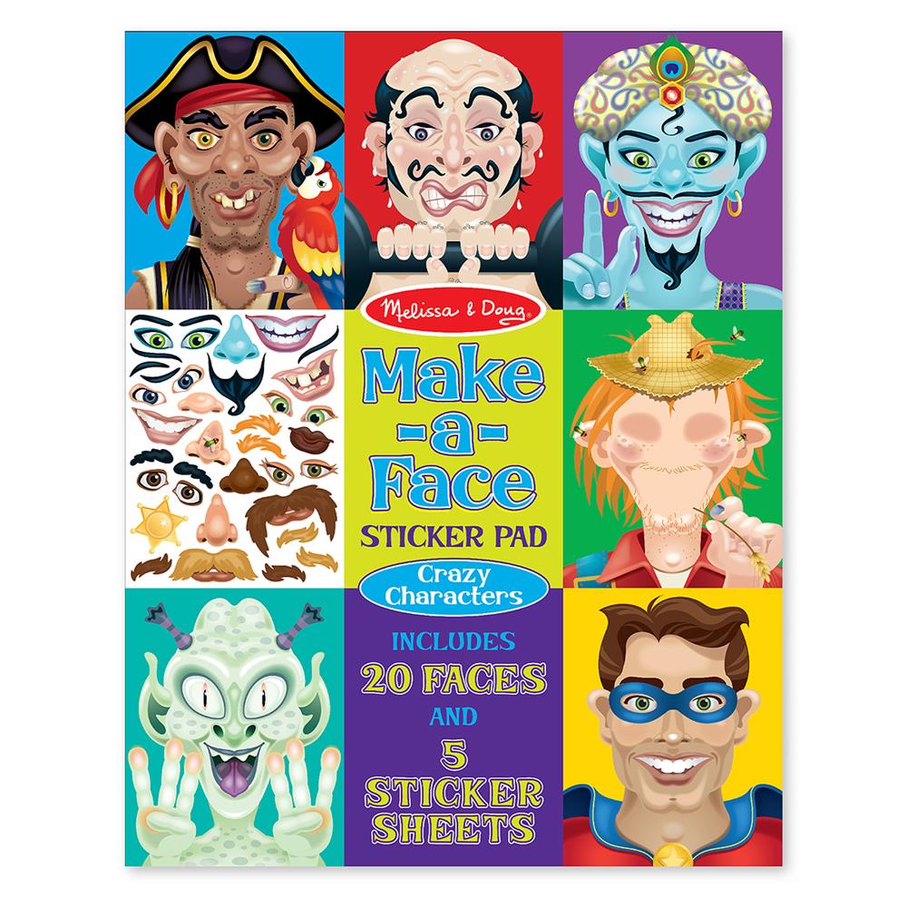 Melissa and Doug Make-a-Face Crazy Characters Stickers Pad