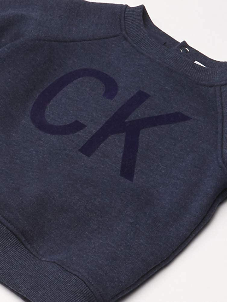 Calvin Klein Boys 0-9 Months Crewneck Logo Jog Set