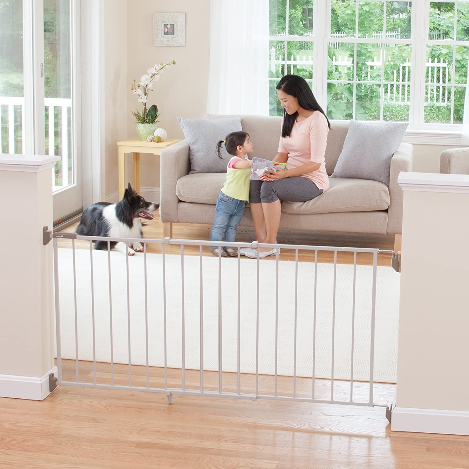 Safety 1st Wide & Sturdy Sliding Metal Gate, Fits Spaces Between 40'' and 64''