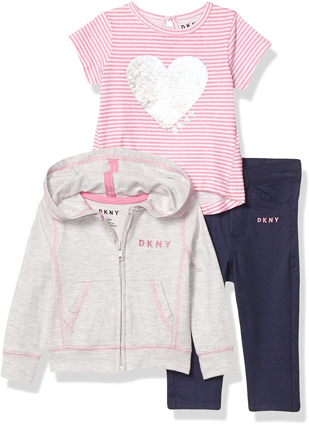 DKNY Girls 12-24 Months 3-Piece Sweatshirt Legging Set