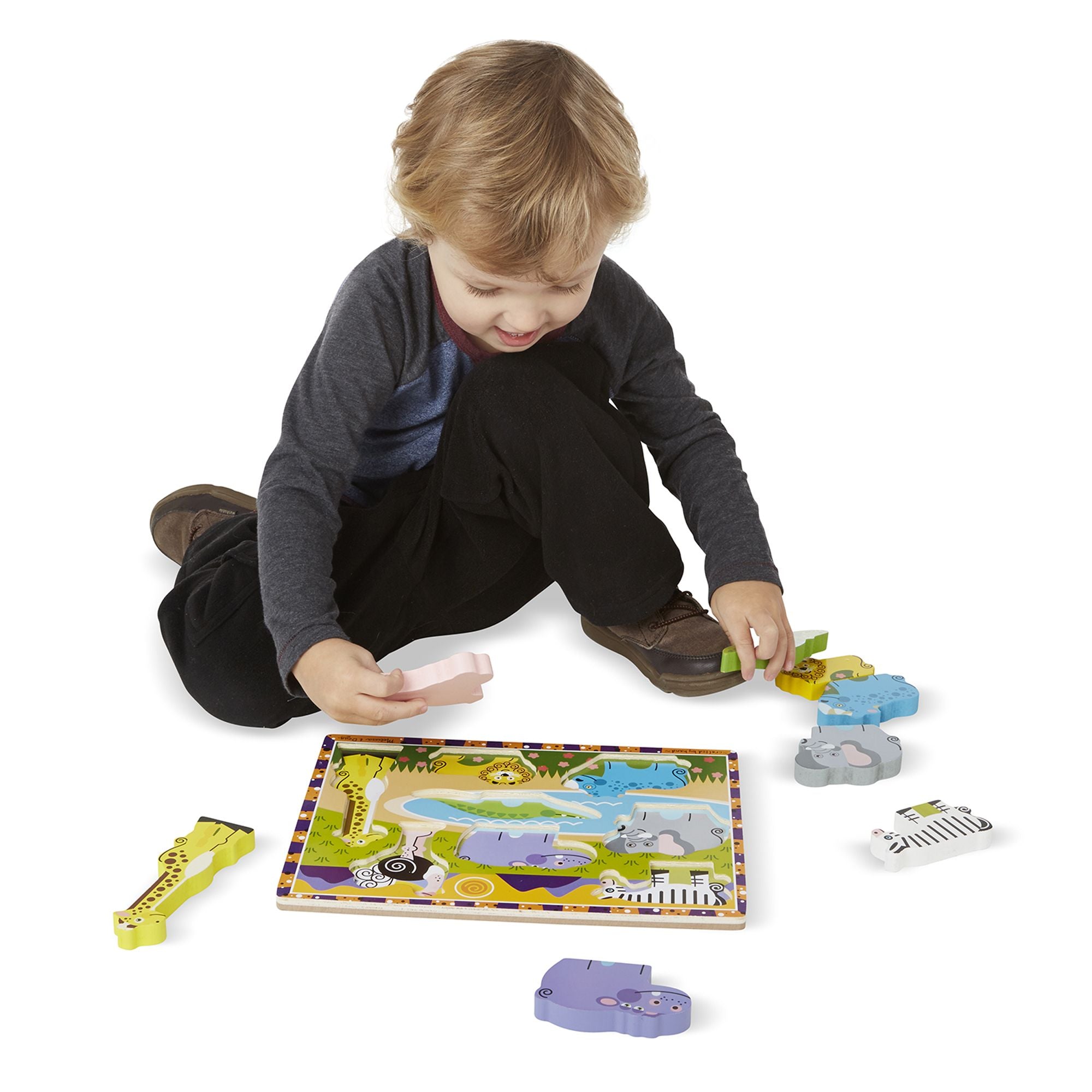 Melissa and Doug Safari Chunky Puzzle - 8 Pieces