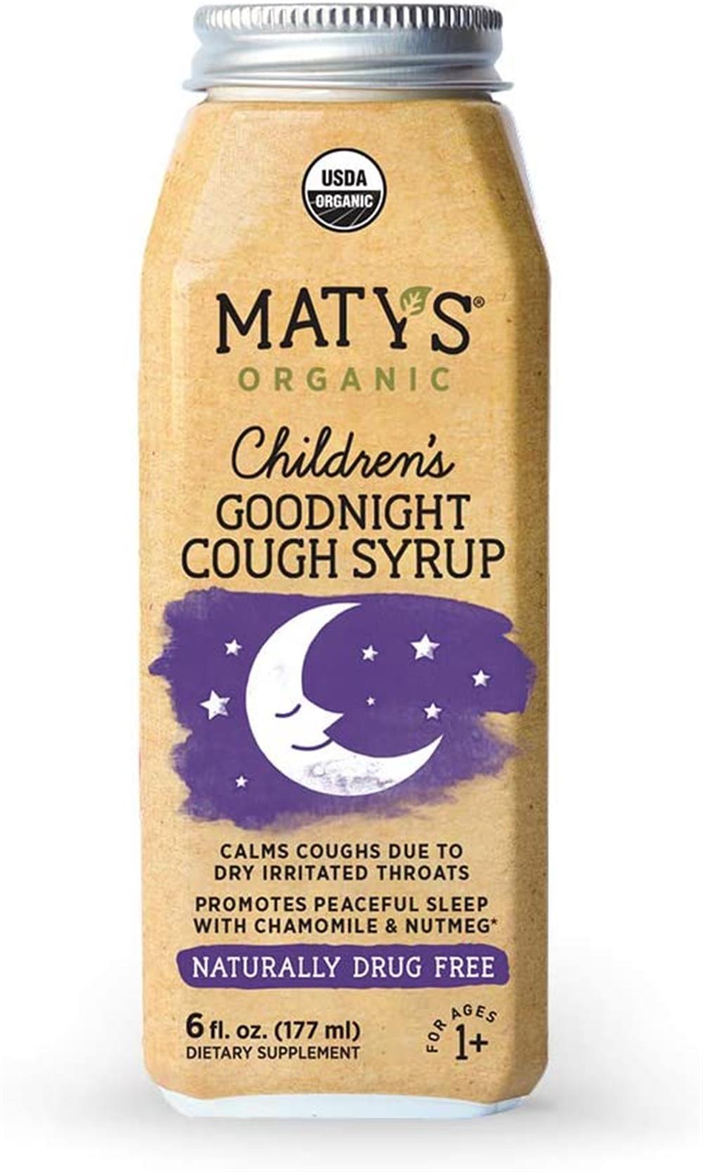 Maty's Organic Children's Goodnight Cough Syrup 6 fl oz Calm Cough, Promote Rest