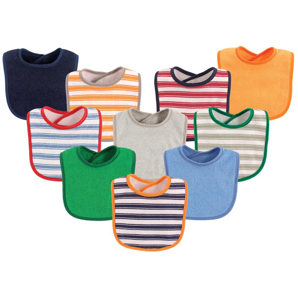 Luvable Friends 10 Pack Cotton Terry Bibs