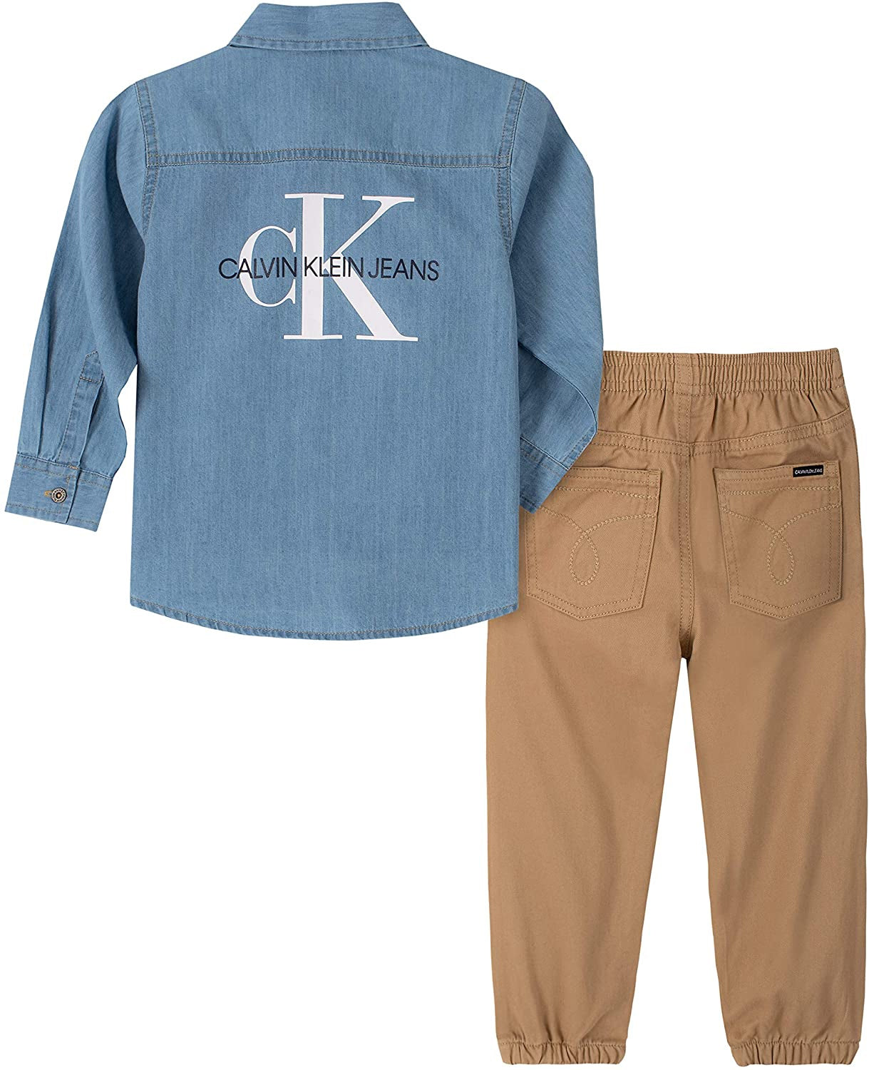 Calvin Klein Boys 12-24 Months Denim Woven Jogger Set