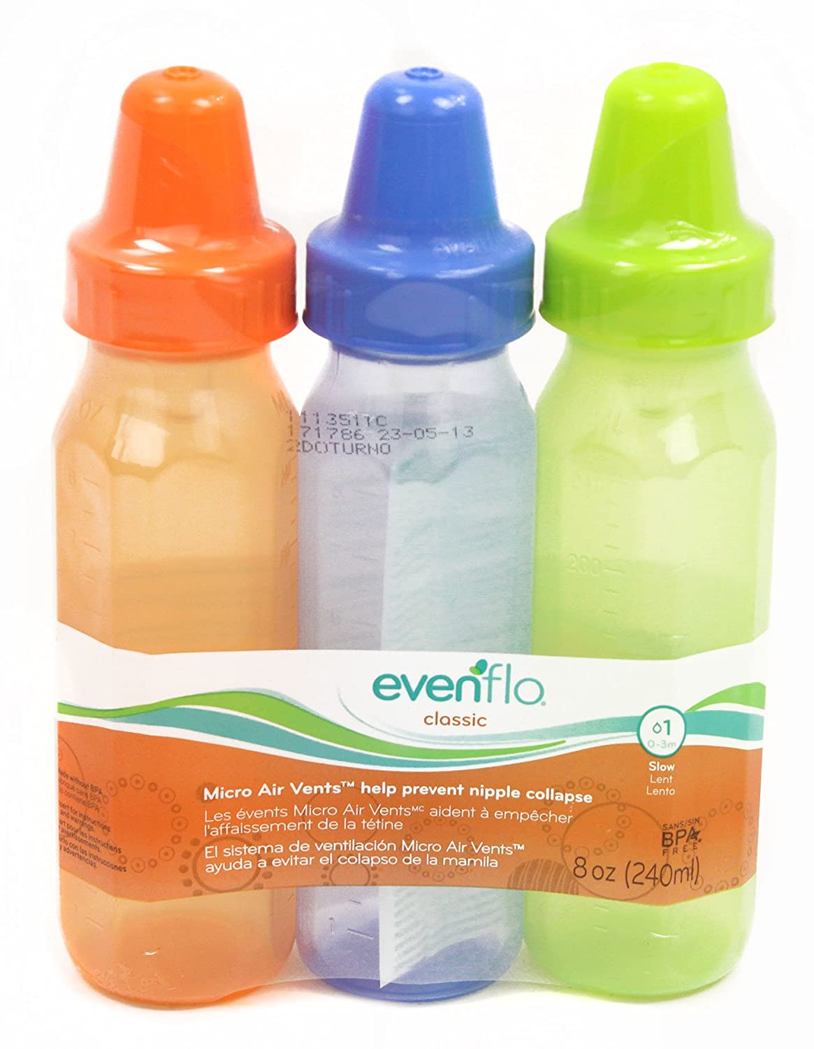 Evenflo Feeding Classic Tinted Baby Bottles, 8 oz - 3 Pack