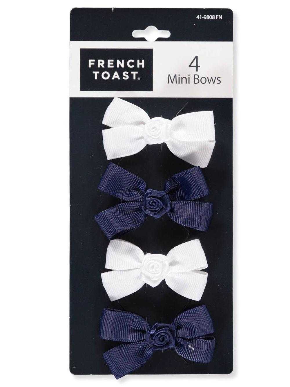 French Toast 4-Pack Mini Bow Barrettes