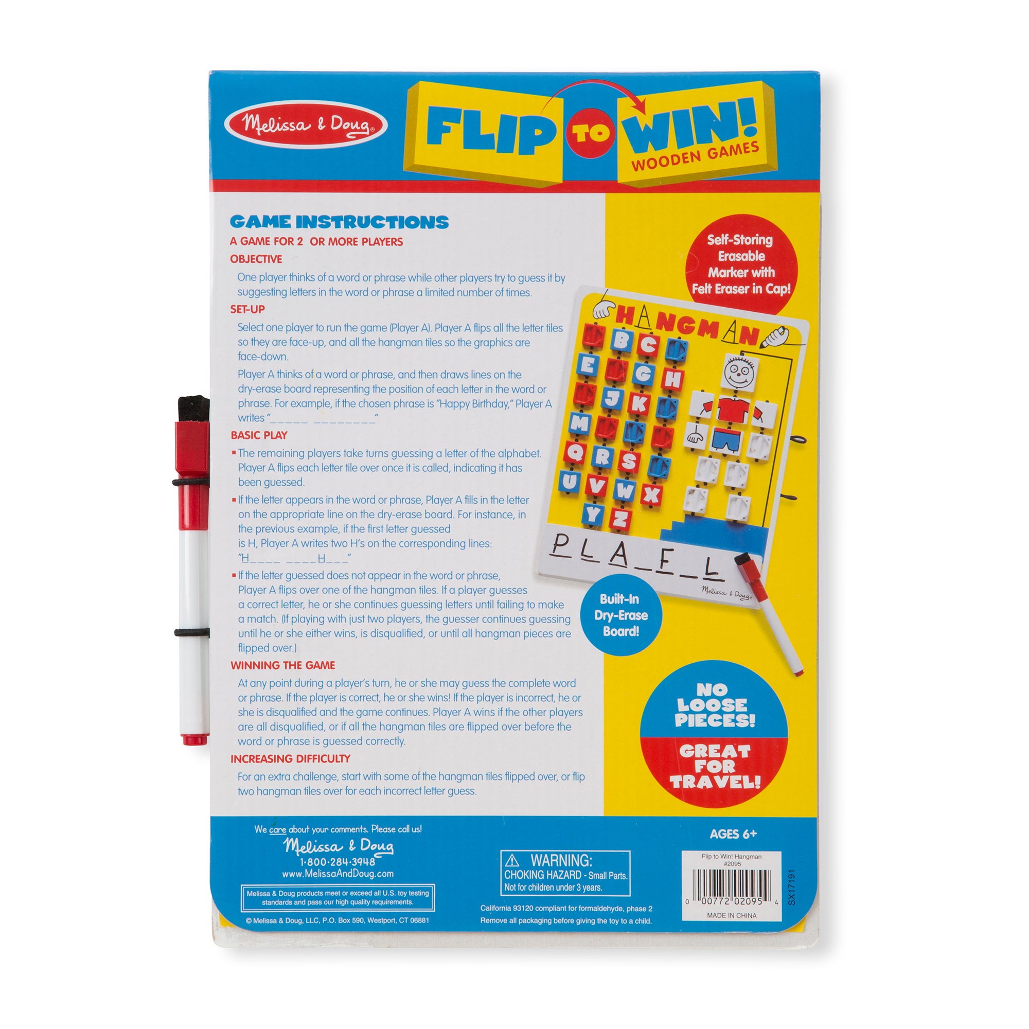 Melissa and Doug Flip-to-Win Hangman Travel Game