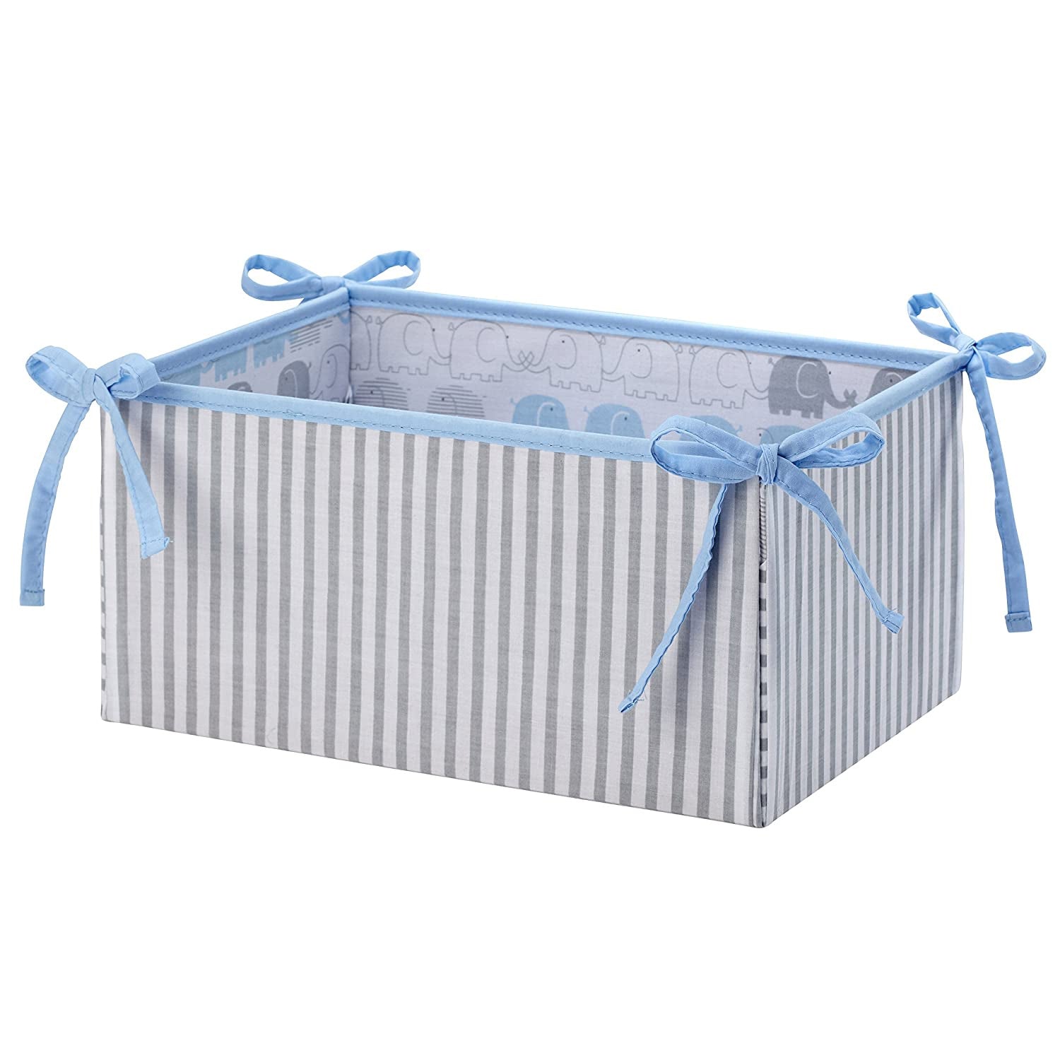 Zutano Elefant Blau Crib Set, White/Blue/Grey, 4 Count