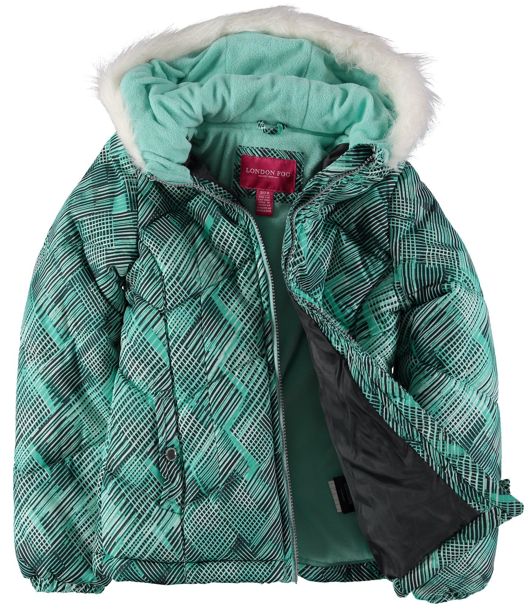 London Fog Girls 7-16 Bubble Jacket Scarf Set