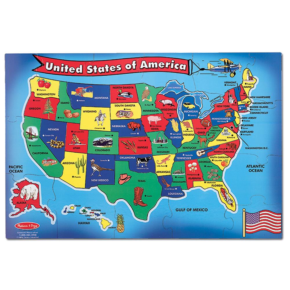 Melissa and Doug U.S.A. (United States) Map Floor Puzzle - 51 Pieces