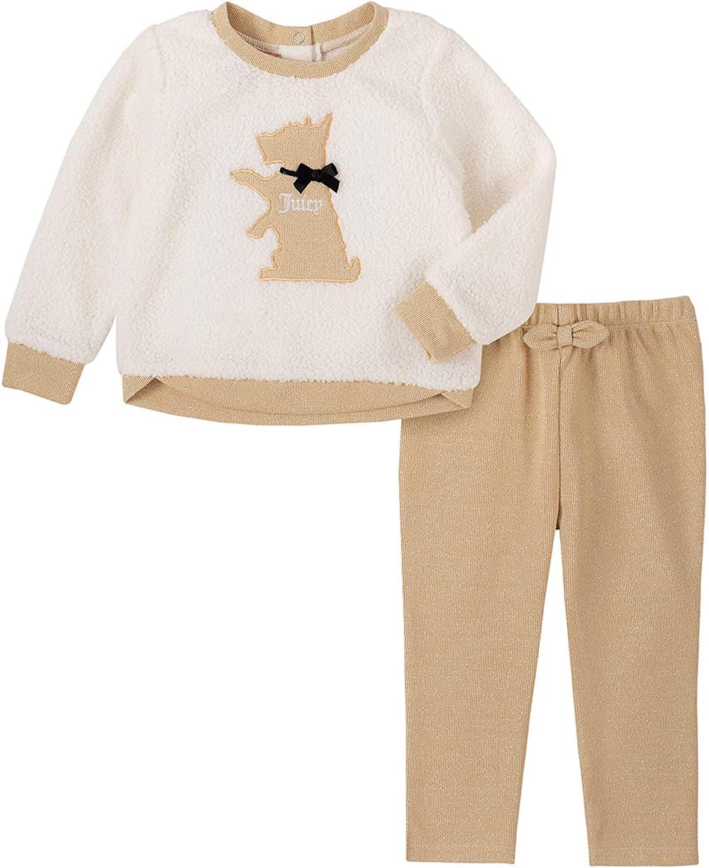 Juicy Couture Girls 12-24 Months Sherpa Lurex Legging Set