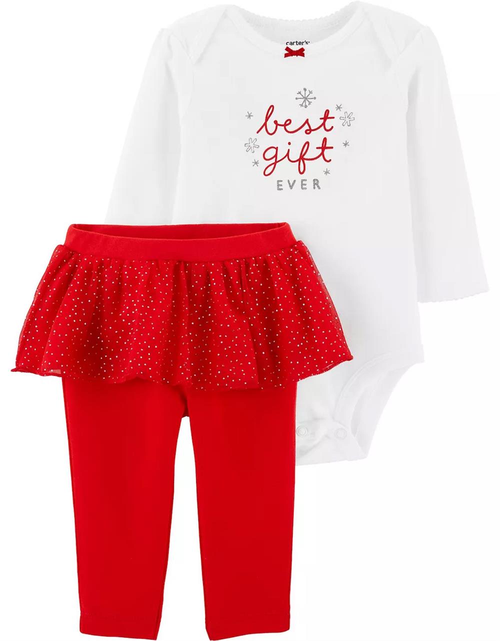 Carters Girls 0-24 Months Christmas Tutu Bodysuit Pant Set