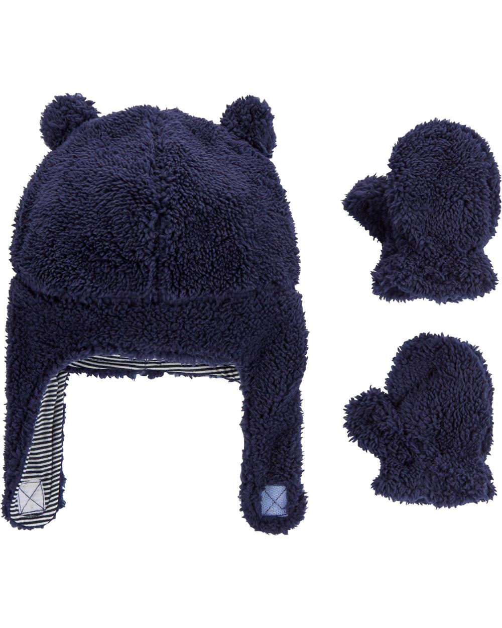 Carters Boys 0-24 Months Sherpa Hat & Mitten Set