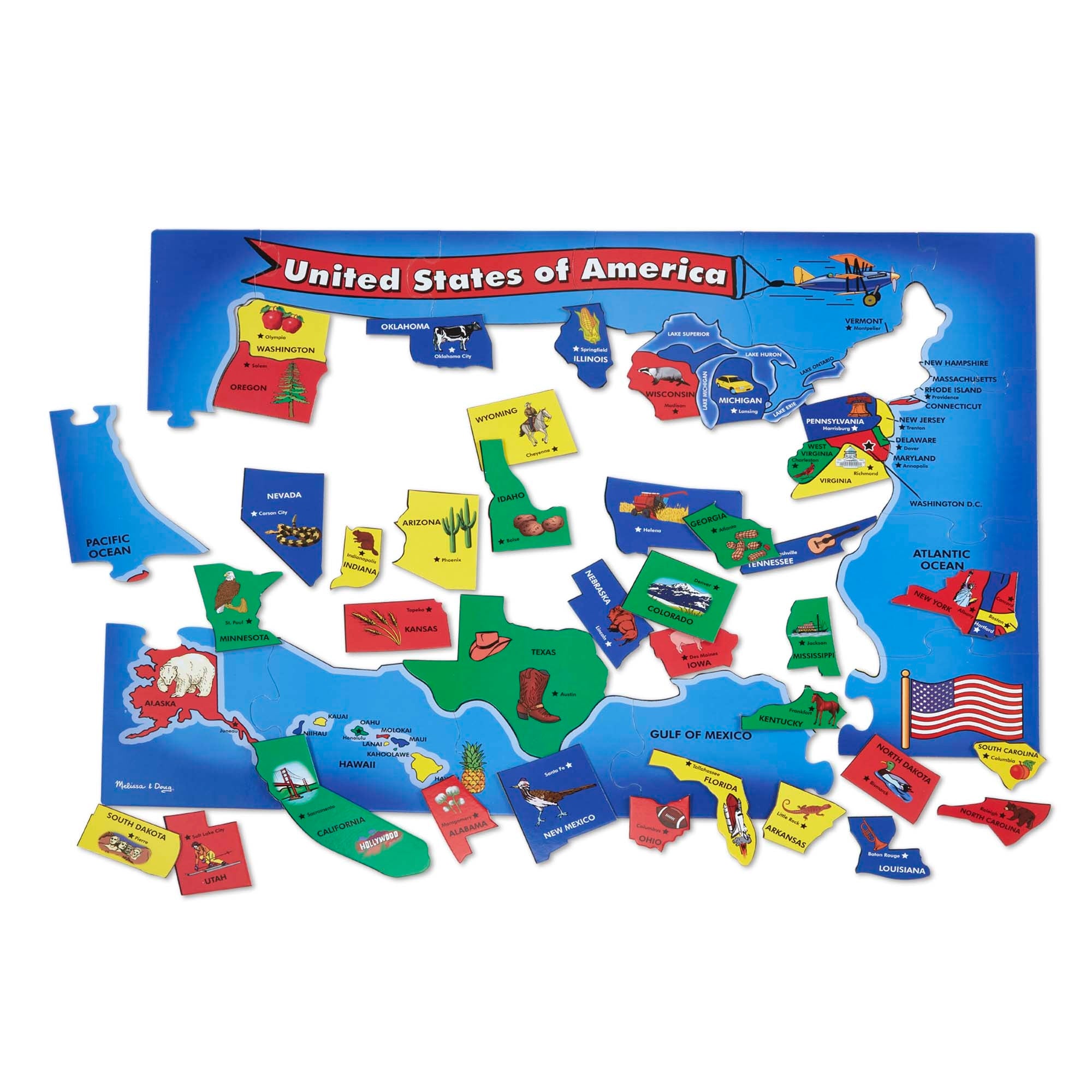 Melissa and Doug U.S.A. (United States) Map Floor Puzzle - 51 Pieces