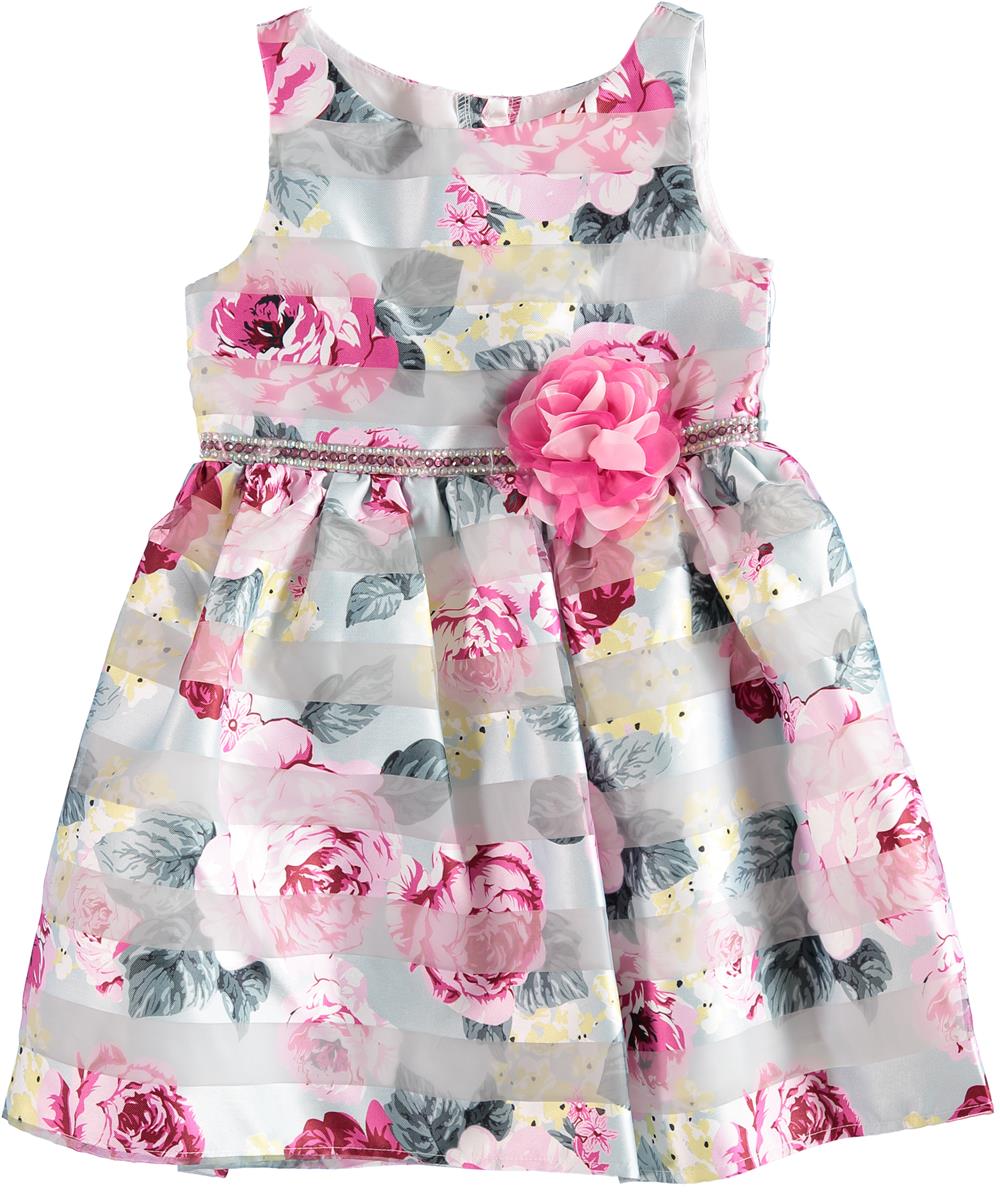 Youndland Girls Floral Stripe Dress