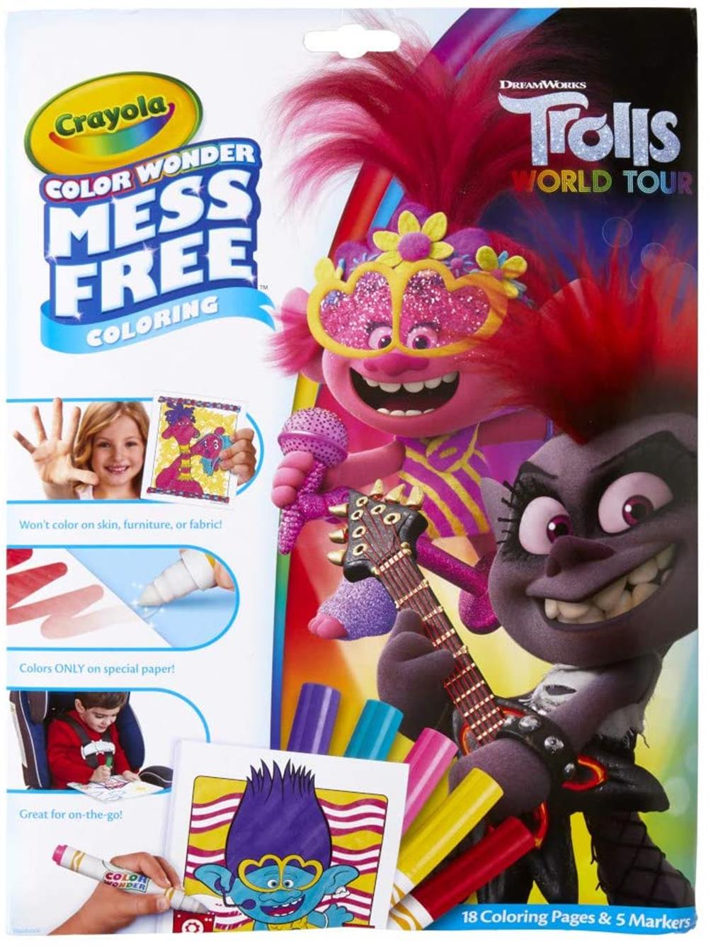 Crayola Wonder Trolls 2 Pages, Mess Free Coloring