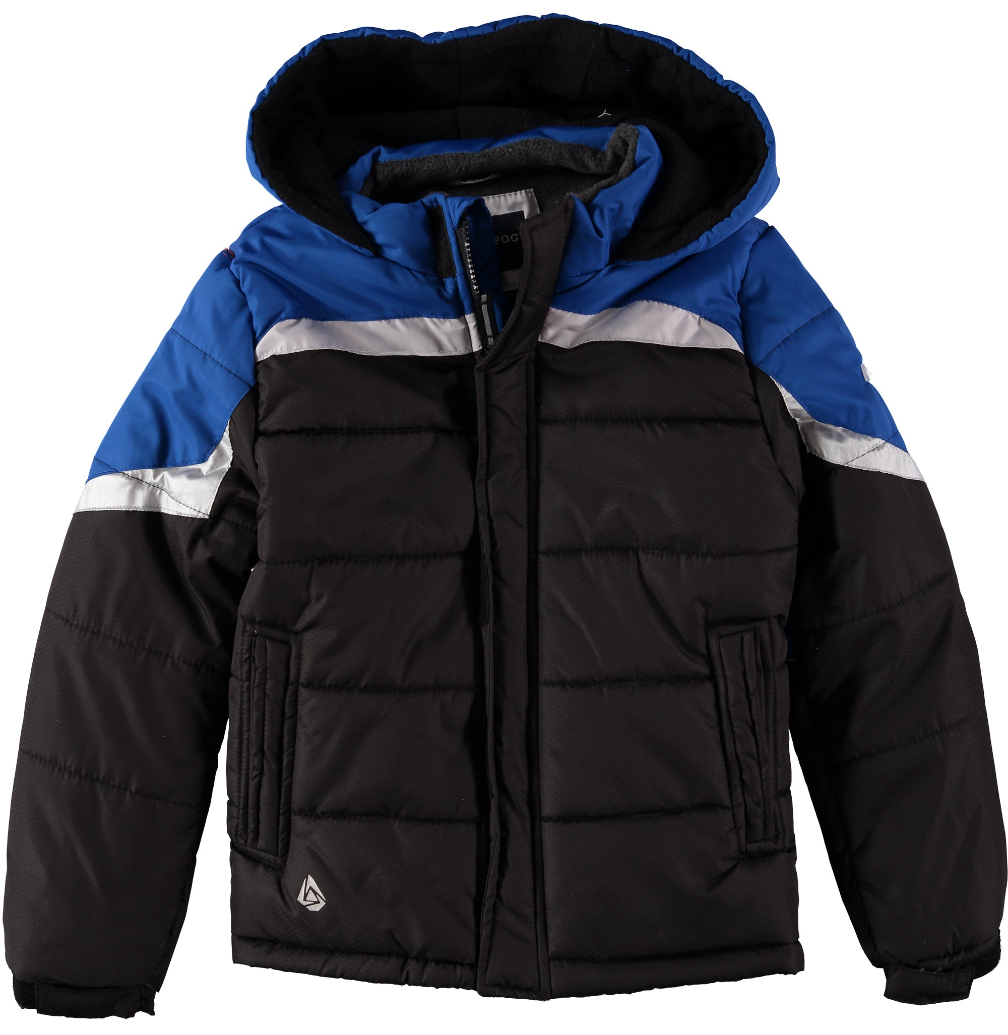 London Fog Boys 8-20 Pieced Colorblock Puffer Jacket with Hat