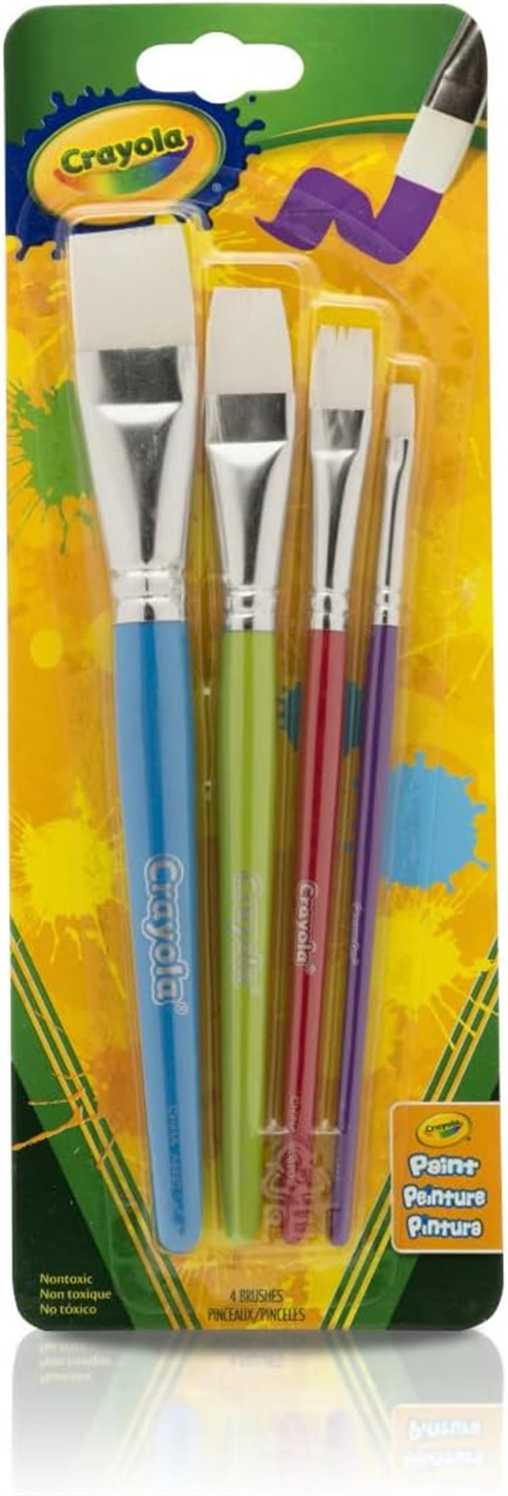 Crayola Flat Paint Brush Set, 4 Count