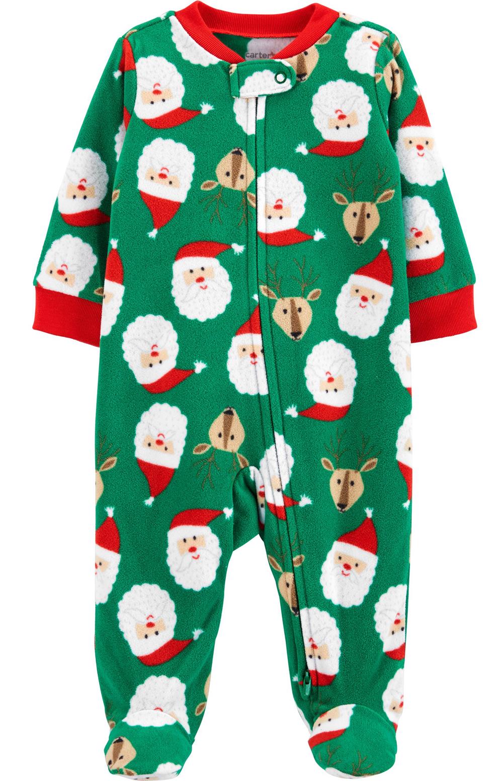 Carters Boys 0-9 Months Santa Microfleece Blanket Sleeper