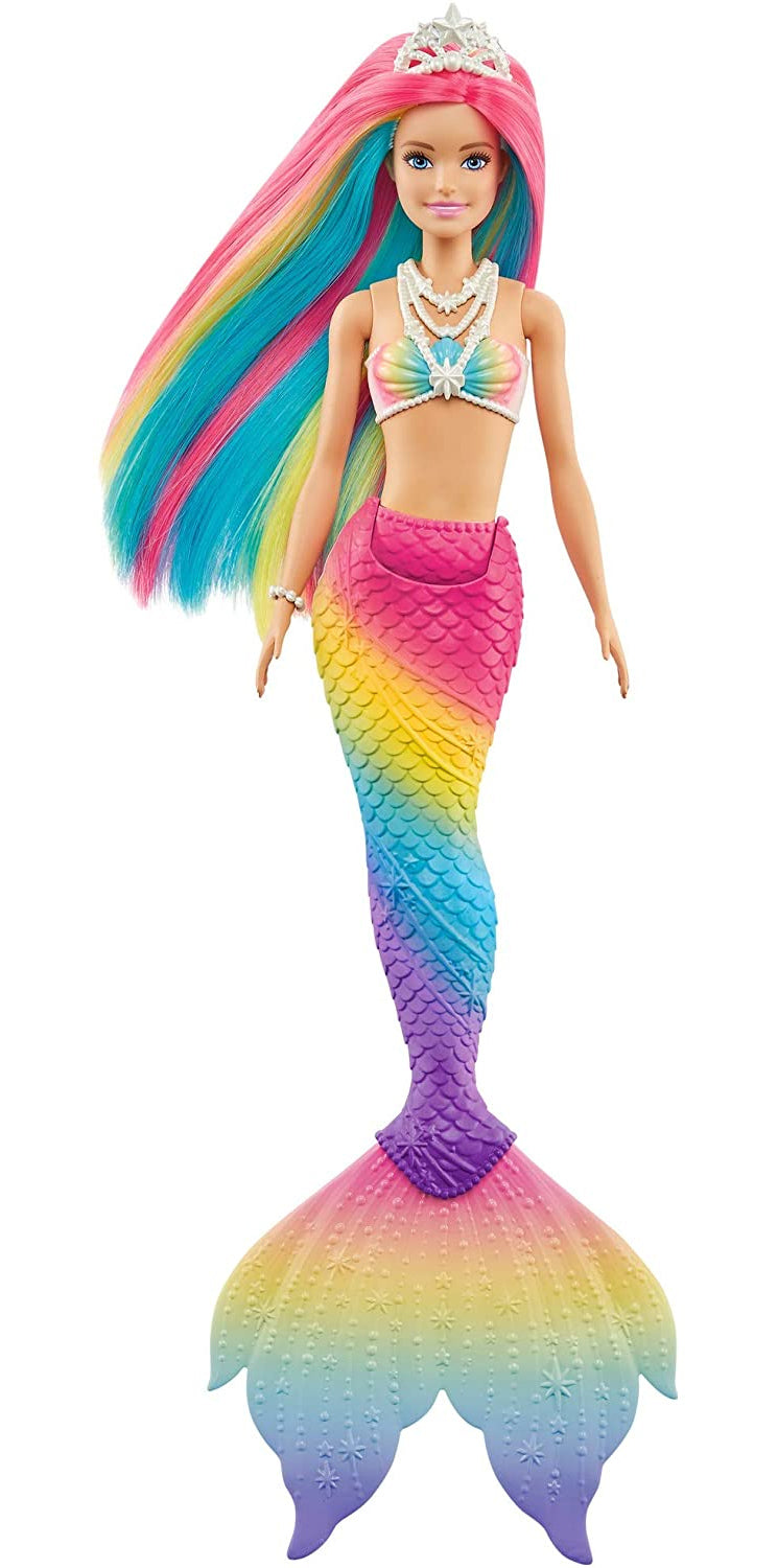 Barbie Dreamtopia Rainbow Magic Mermaid Doll with Rainbow Hair and Water-Activated Color Change Feature