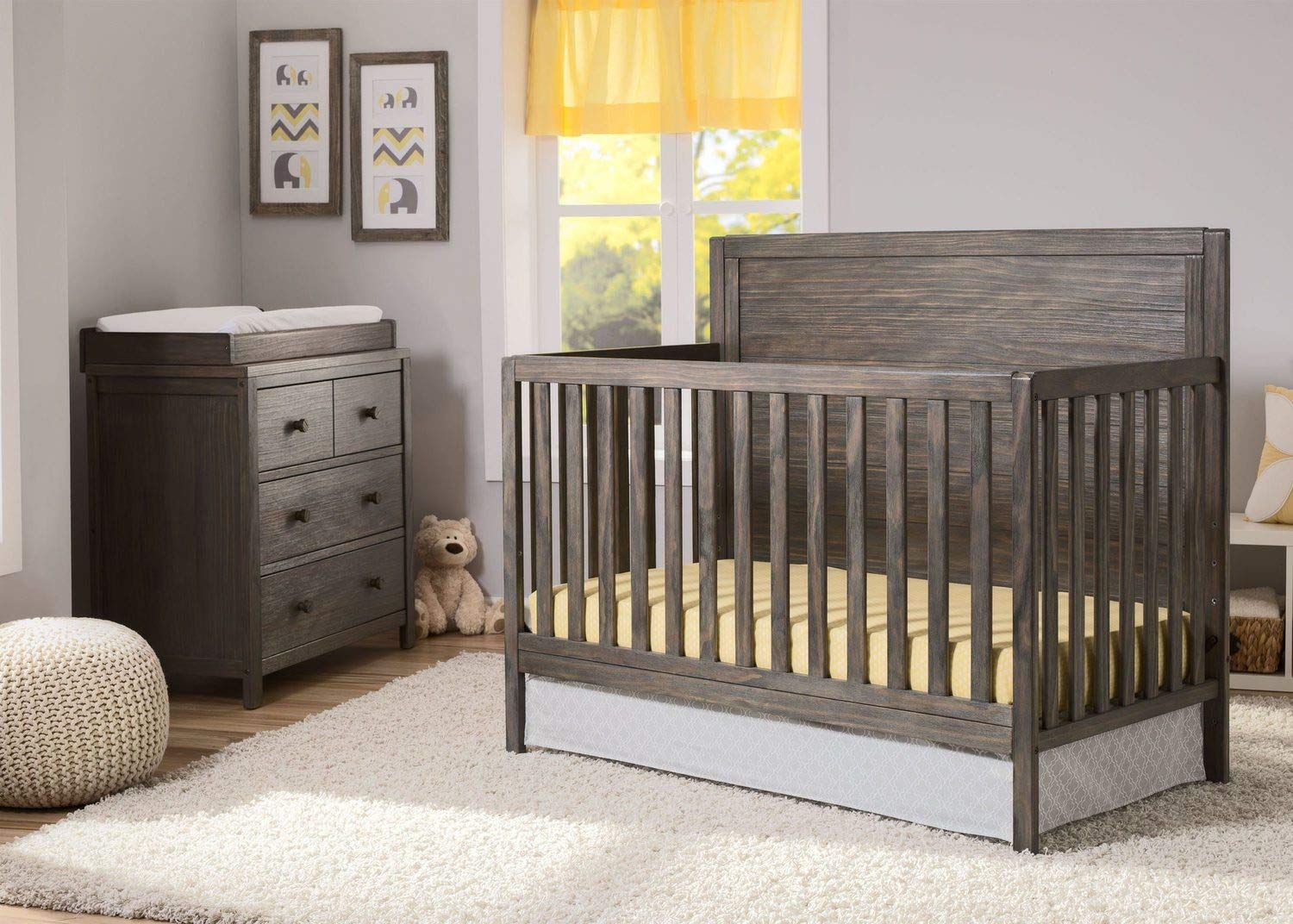 Serta Cambridge 4-in-1 Convertible Crib, Rustic Grey