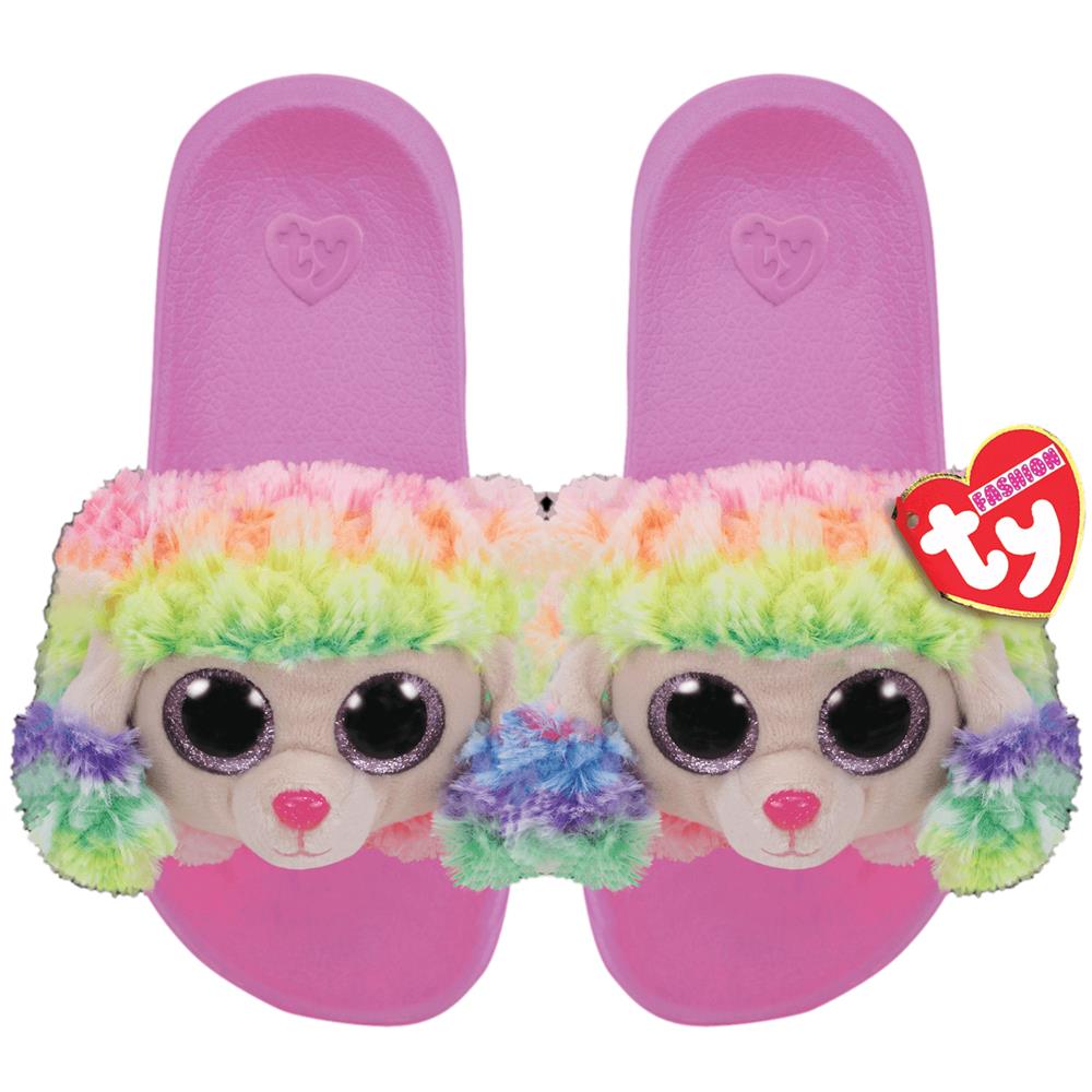 TY Rainbow Poodle Slides S/M/L