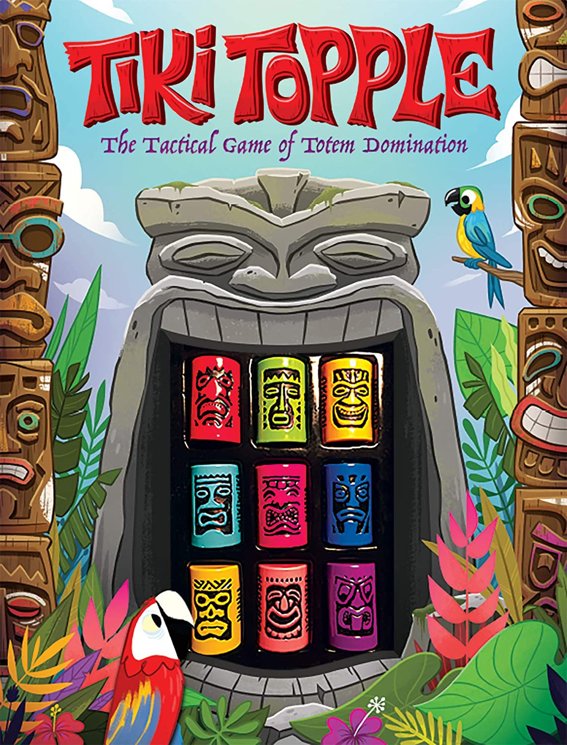 Gamewright Tiki Topple - The Tactical Board Game of Totem Domination