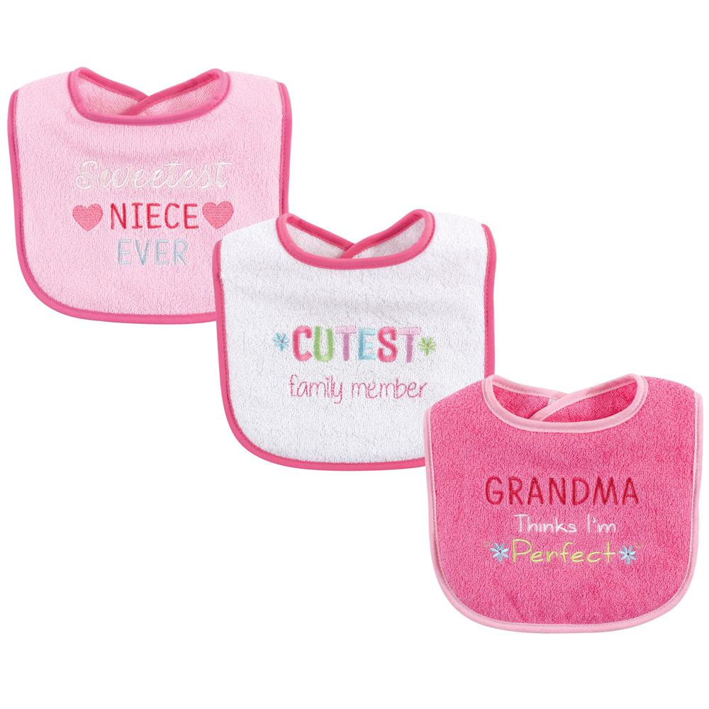 Luvable Friends 3 Pack Cotton Drooler Bibs with Fiber Filling