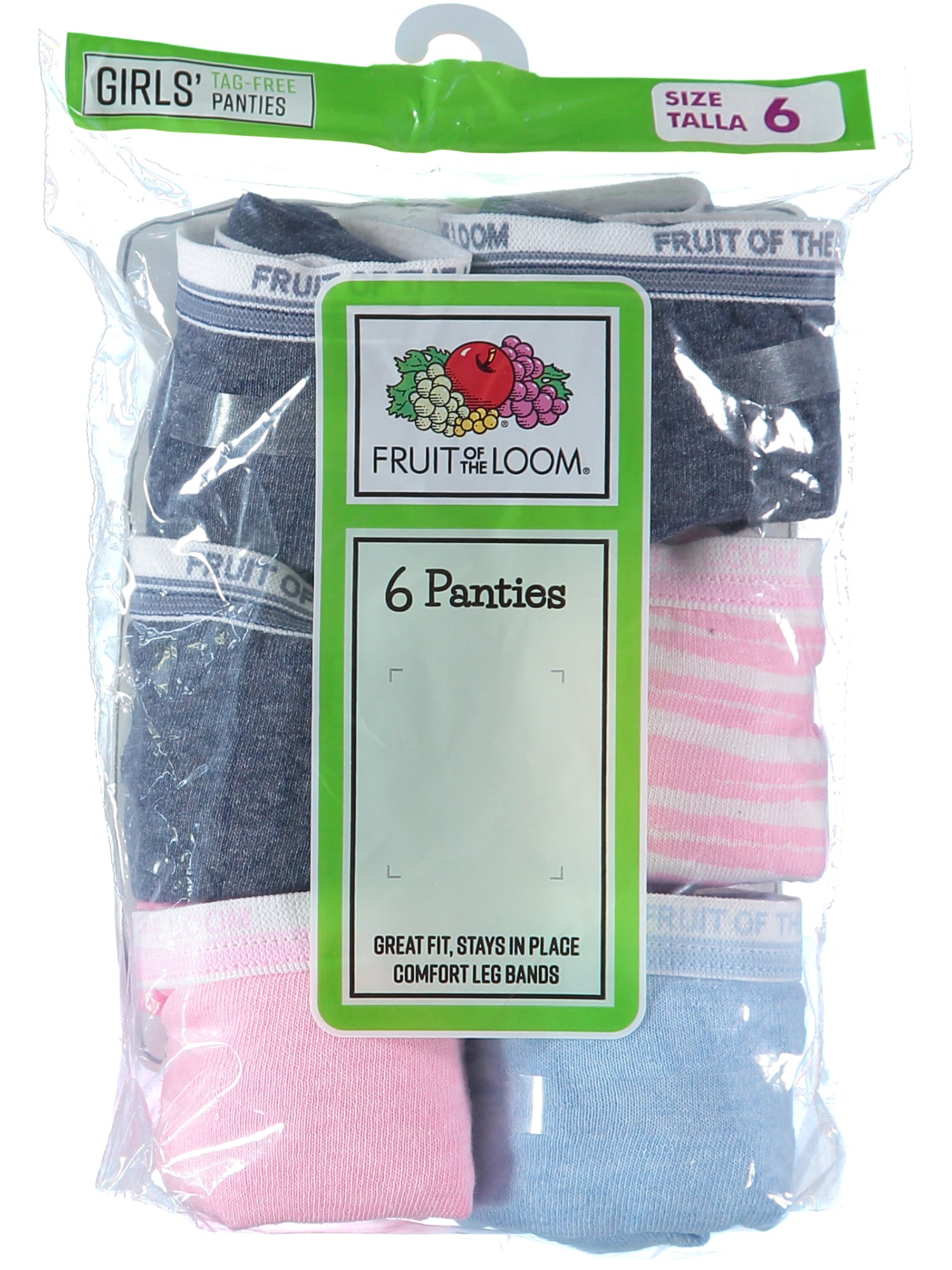 Fruit of the Loom Girls Boyshort 6-Pack