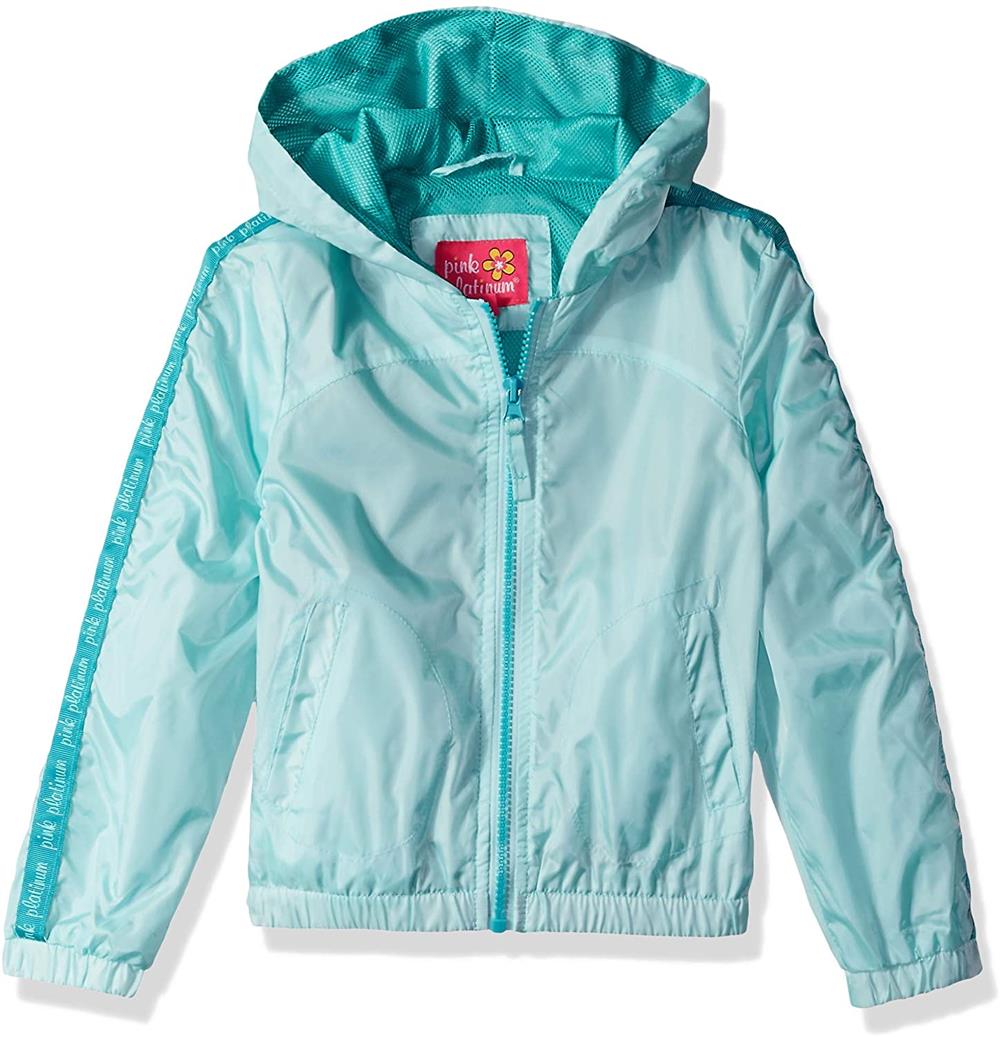 Pink Platinum Girls' 4-6X Printed Windbreaker Jacket with Mesh Lining