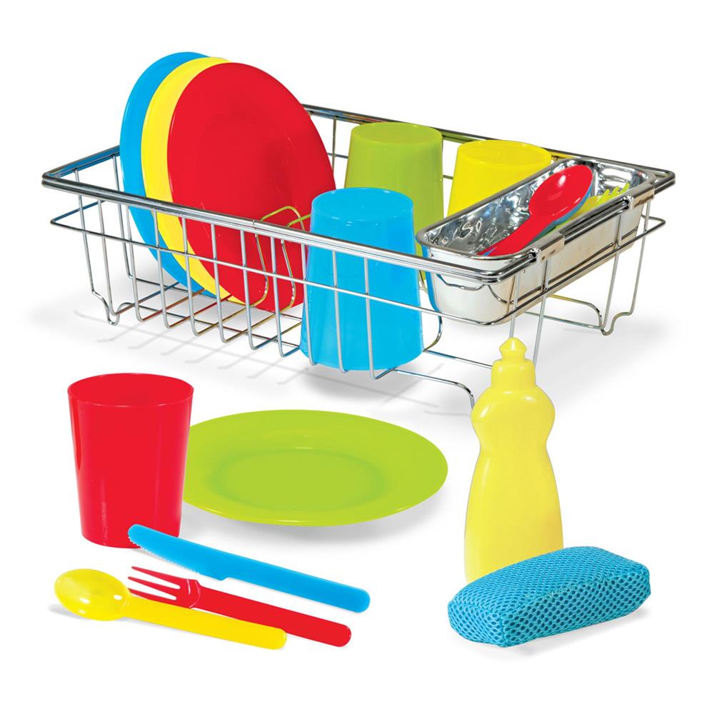 Melissa and Doug Let's Play House! Wash & Dry Dish Set