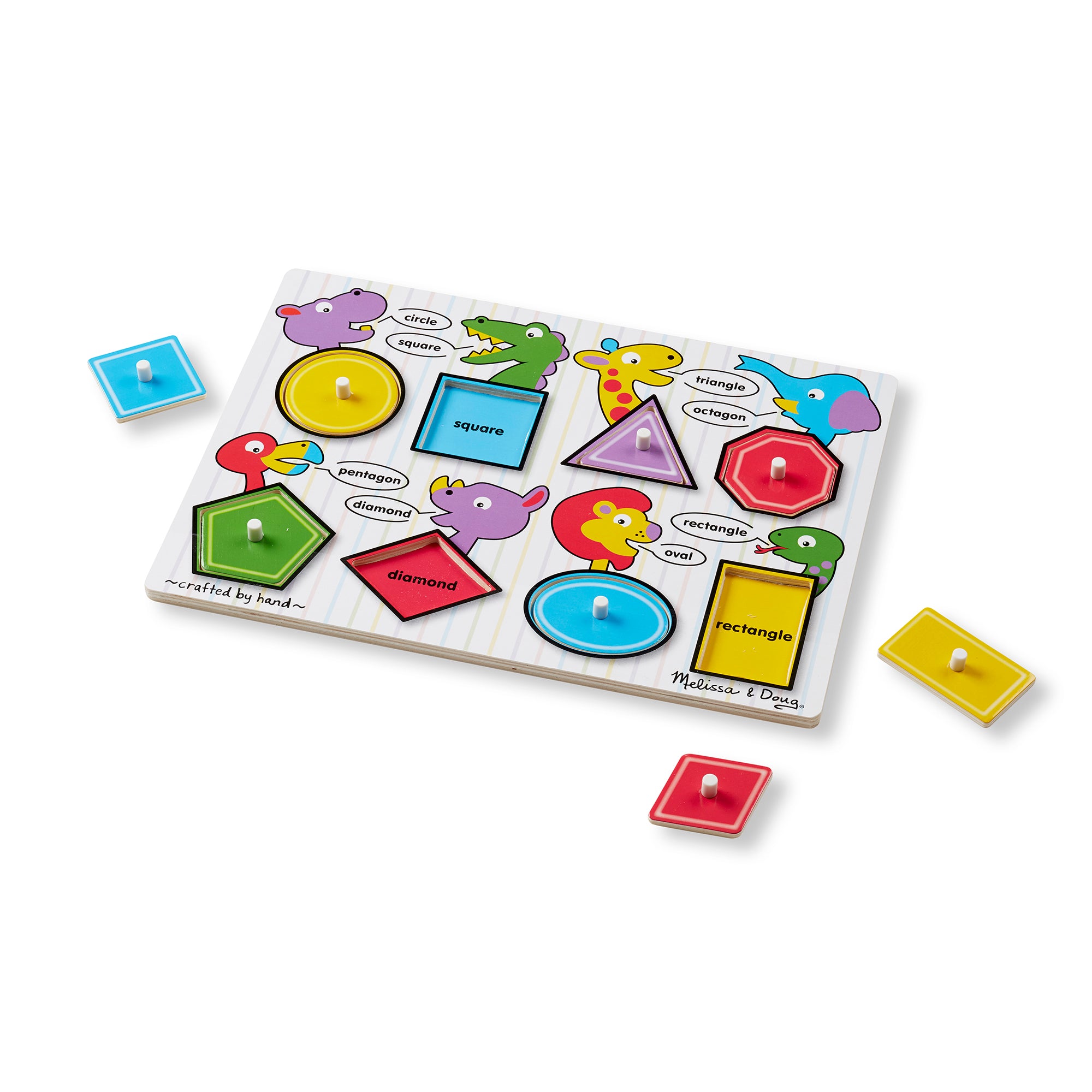 Melissa and Doug Shapes Peg Puzzle - 8 Pieces