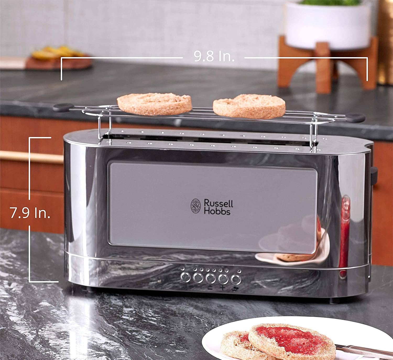 Russell Hobbs 2-Slice Glass Accent Long Toaster