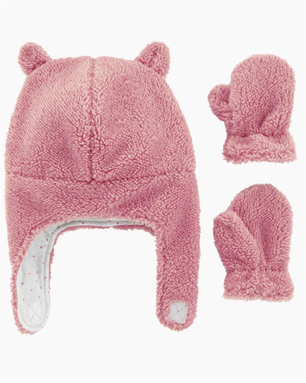 Carters 12-24 Months Sherpa Hat & Mitten Set