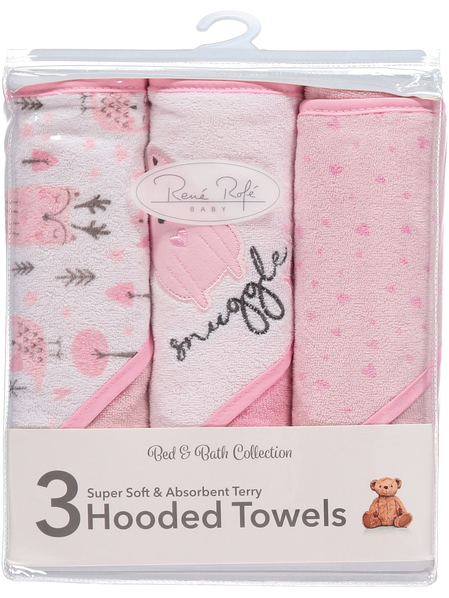 Rene Rofe Baby Bed & Bath Collection Hooded Towels, 3 Pack