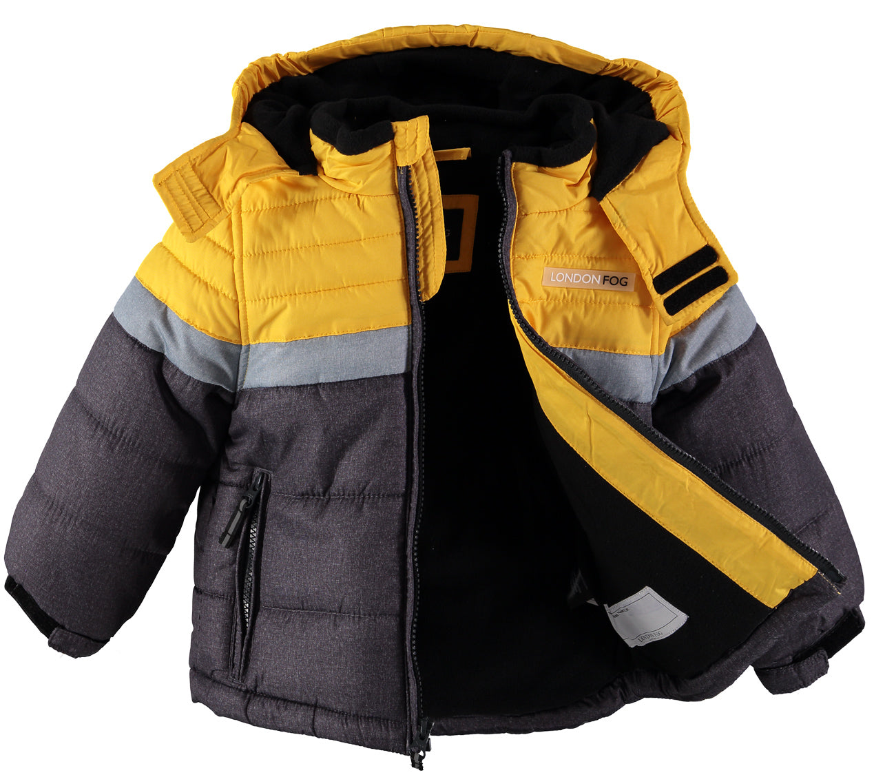 London Fog Boys 8-20 Colorblock Puffer Jacket with Fleece Hat