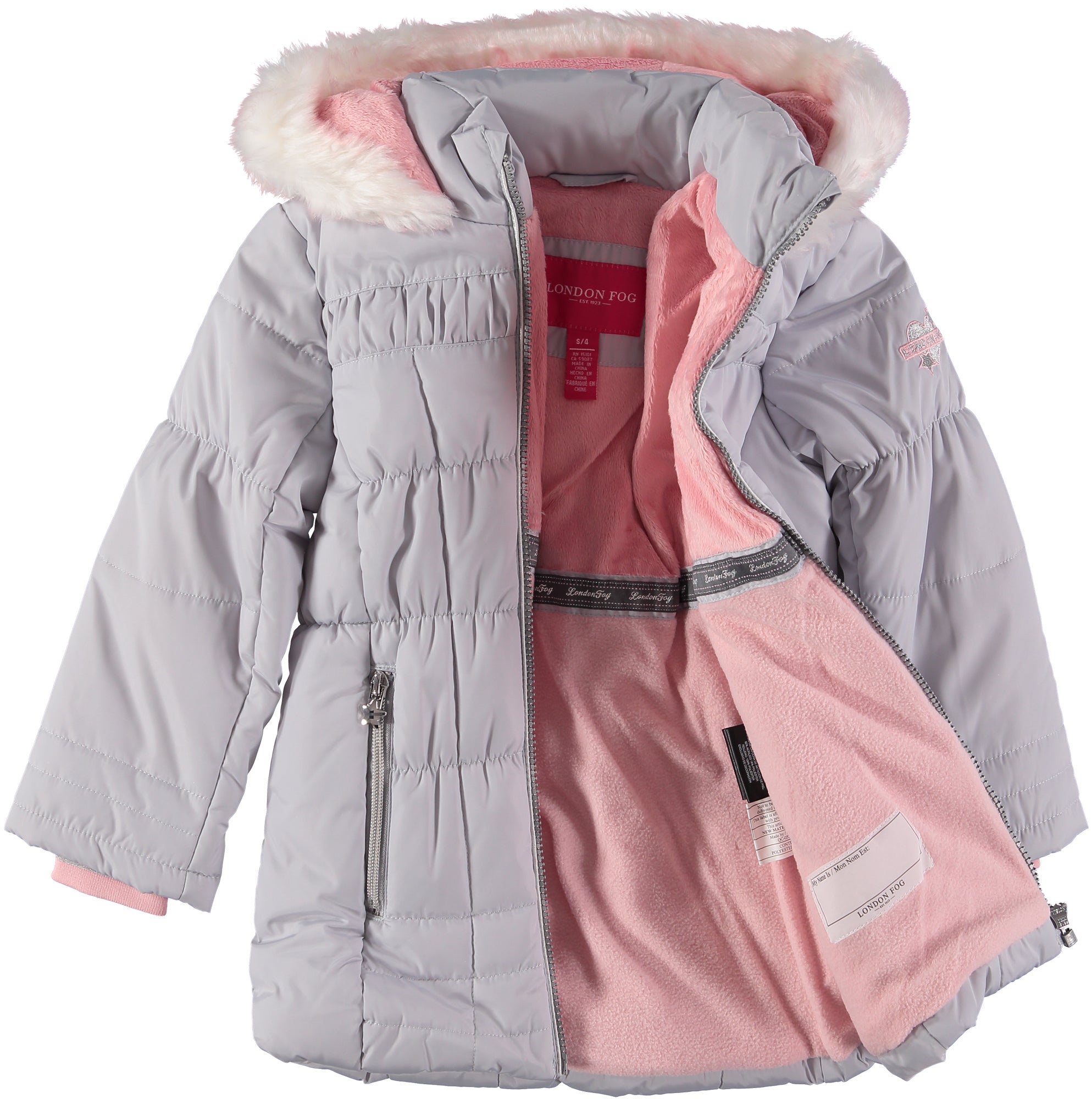 London Fog Girls 4-6X Fur Sparkle Parka Jacket