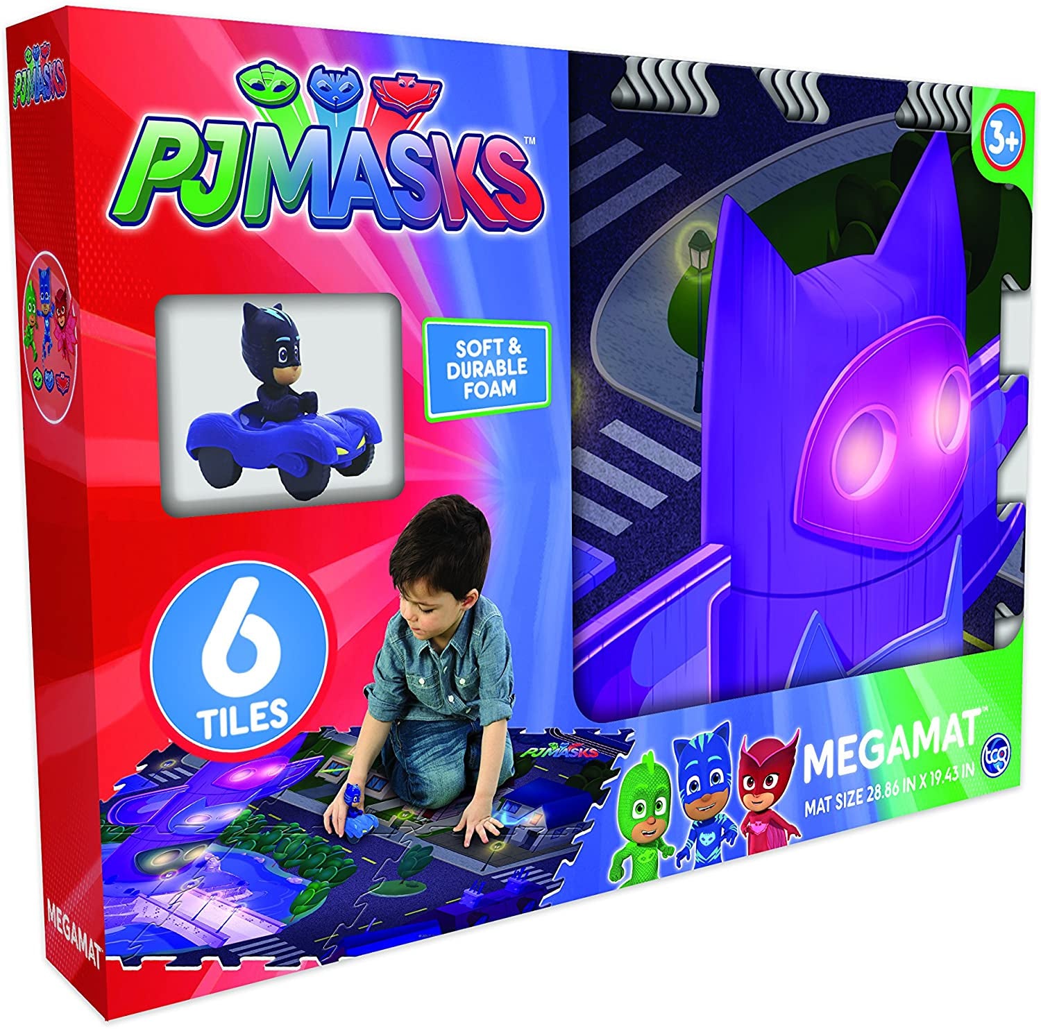 PJ Masks Mega PlayMat with Vehicle (6 Piece) Assorted Vehicles