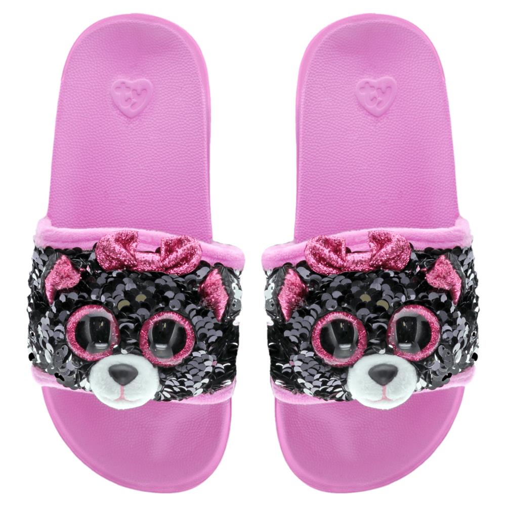 TY Kiki Cat Reversible Sequin Slides S/M/L