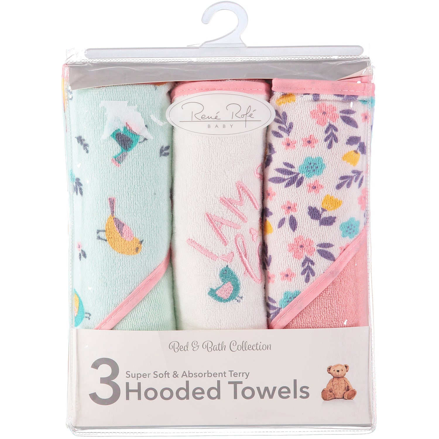 Rene Rofe Baby Bed & Bath Collection Hooded Towels, 3 Pack