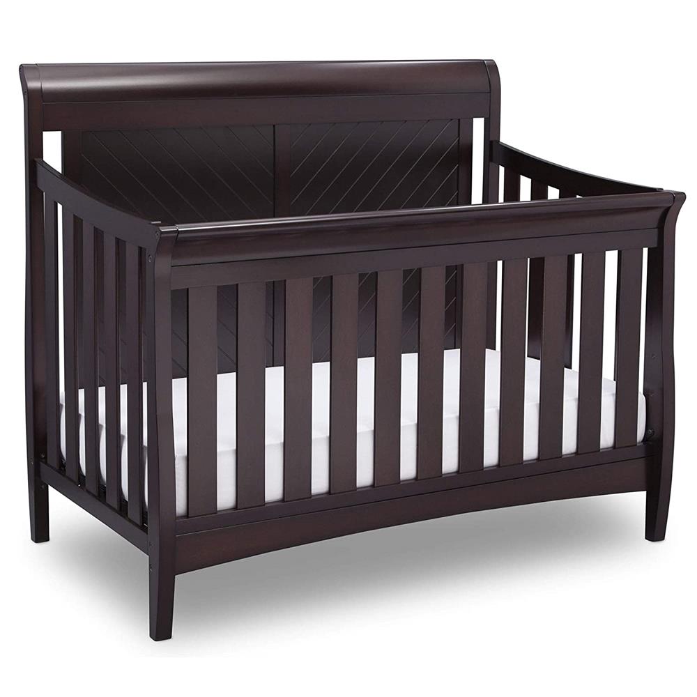 Delta Childrens Products Bennington Elite 4-in-1 Convertible Sleigh Baby Crib, Dark Espresso