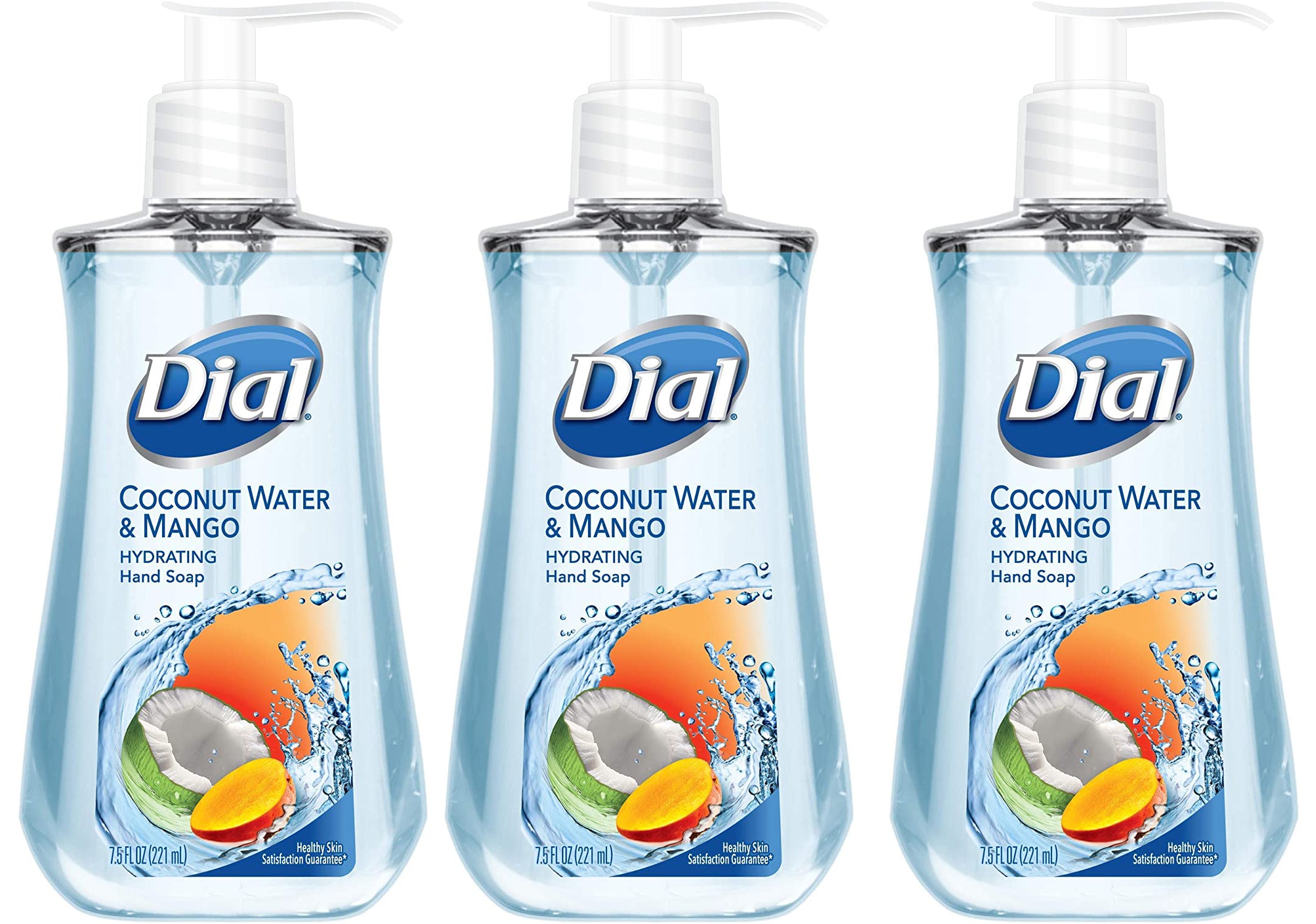 Dial Liquid Hand Soap, Coconut Water & Mango, 7.5 Fluid Ounces (3 Pack)