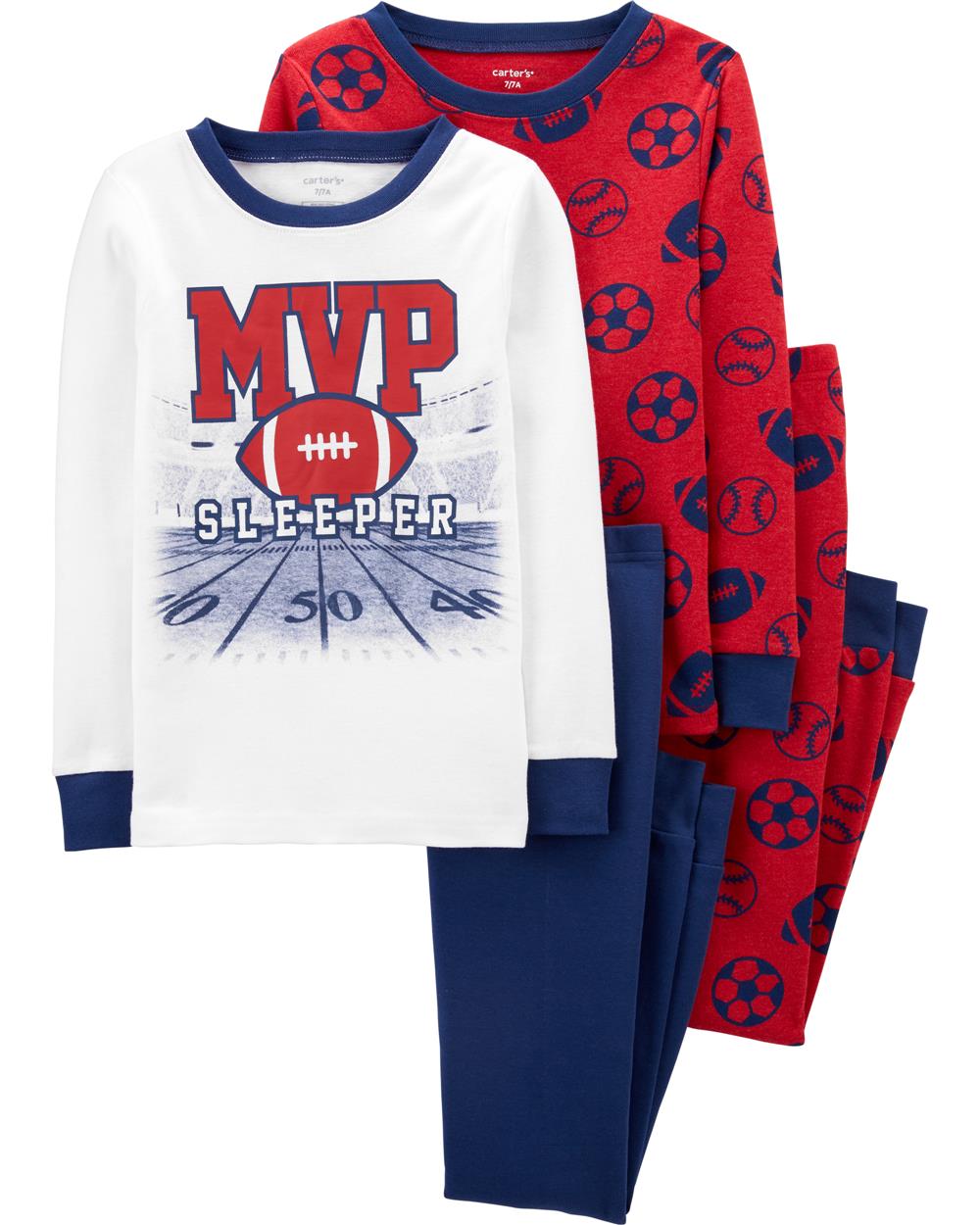 Carters Boys 4-7 MVP 4-Piece Pajama Set