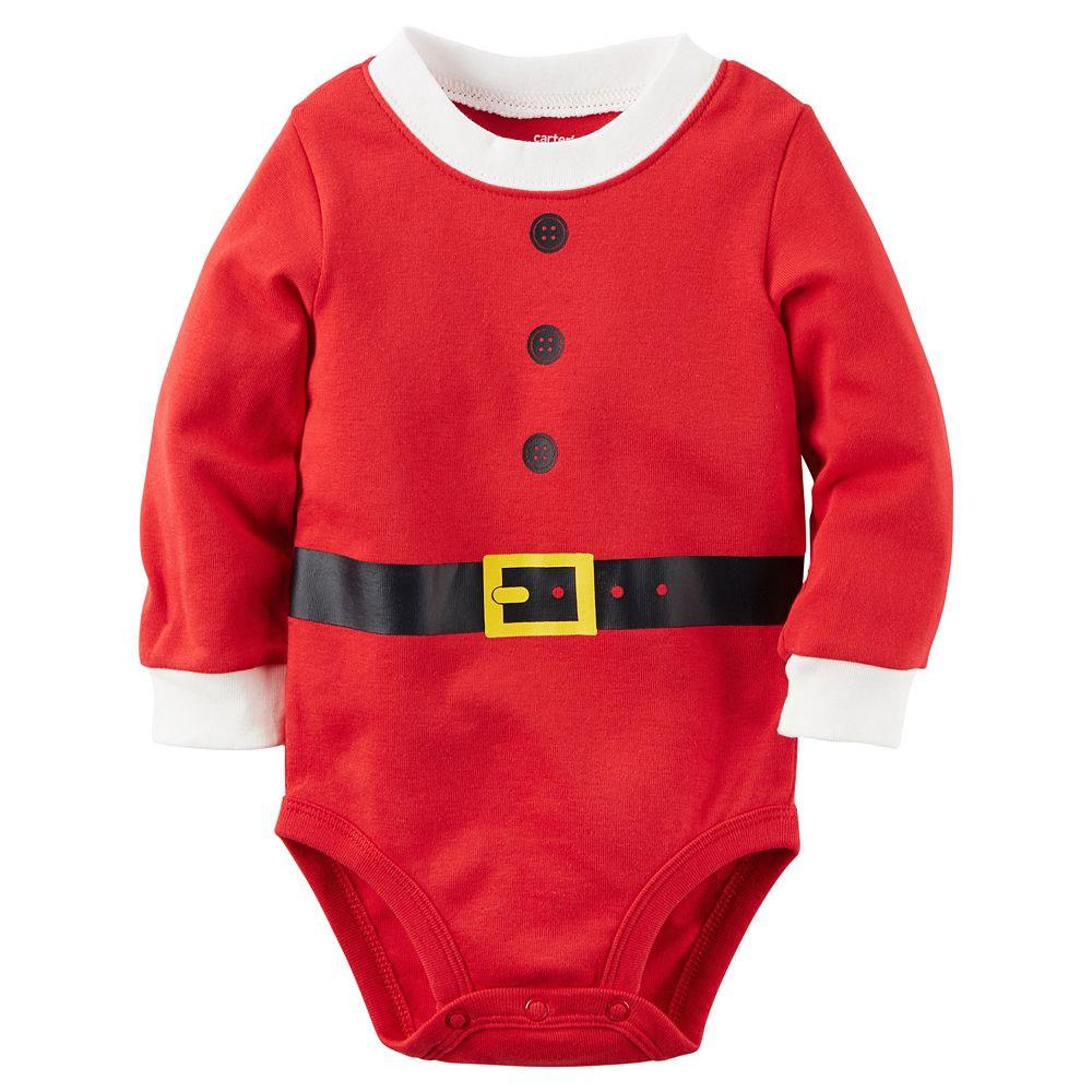 Carter's Months 3-9 Months Long Sleeve Santa Claus Bodysuit