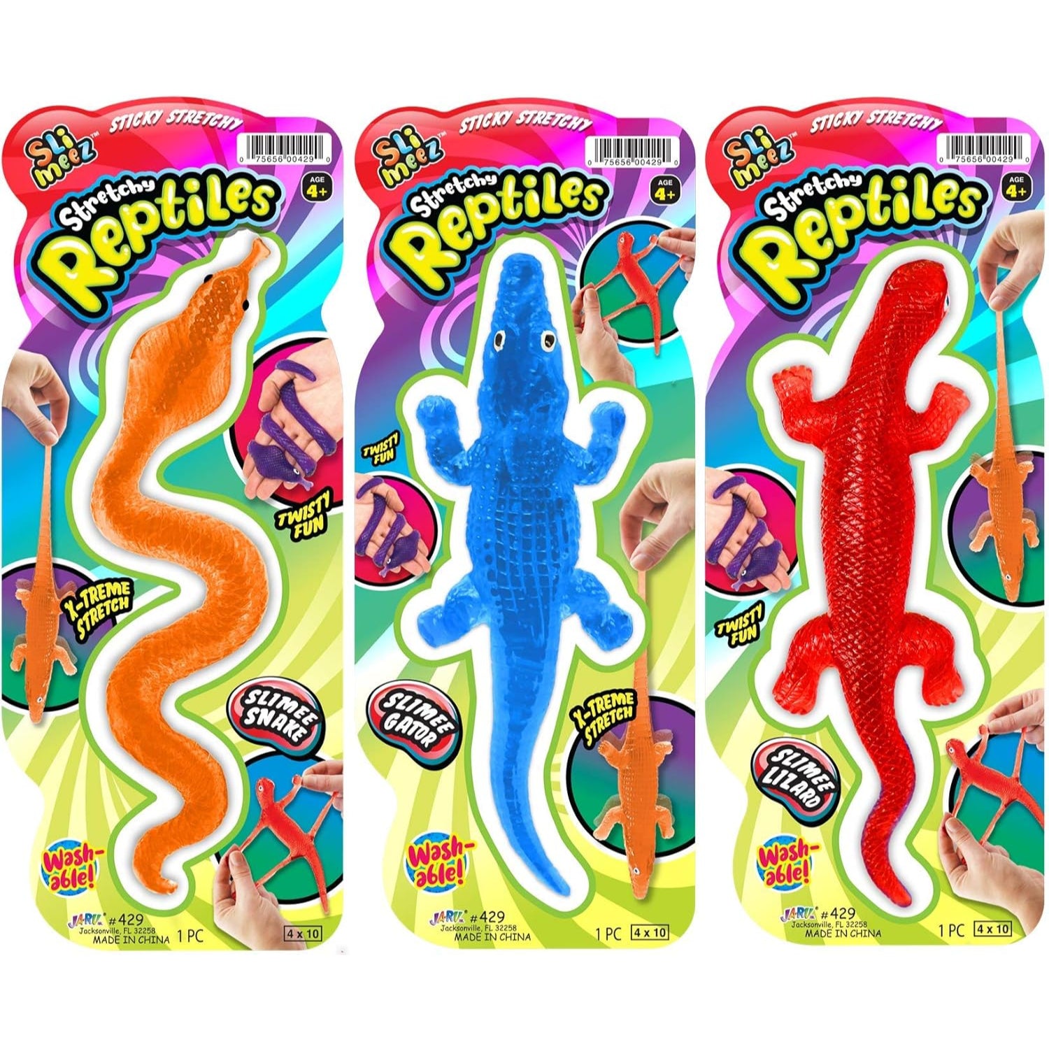 Ja-Ru Sticky Stretchy Reptile, Color May Vary (1 Reptile)