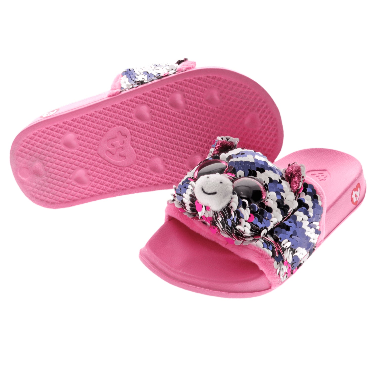 TY Zoey Zebra Reversible Sequin Slides S/M/L