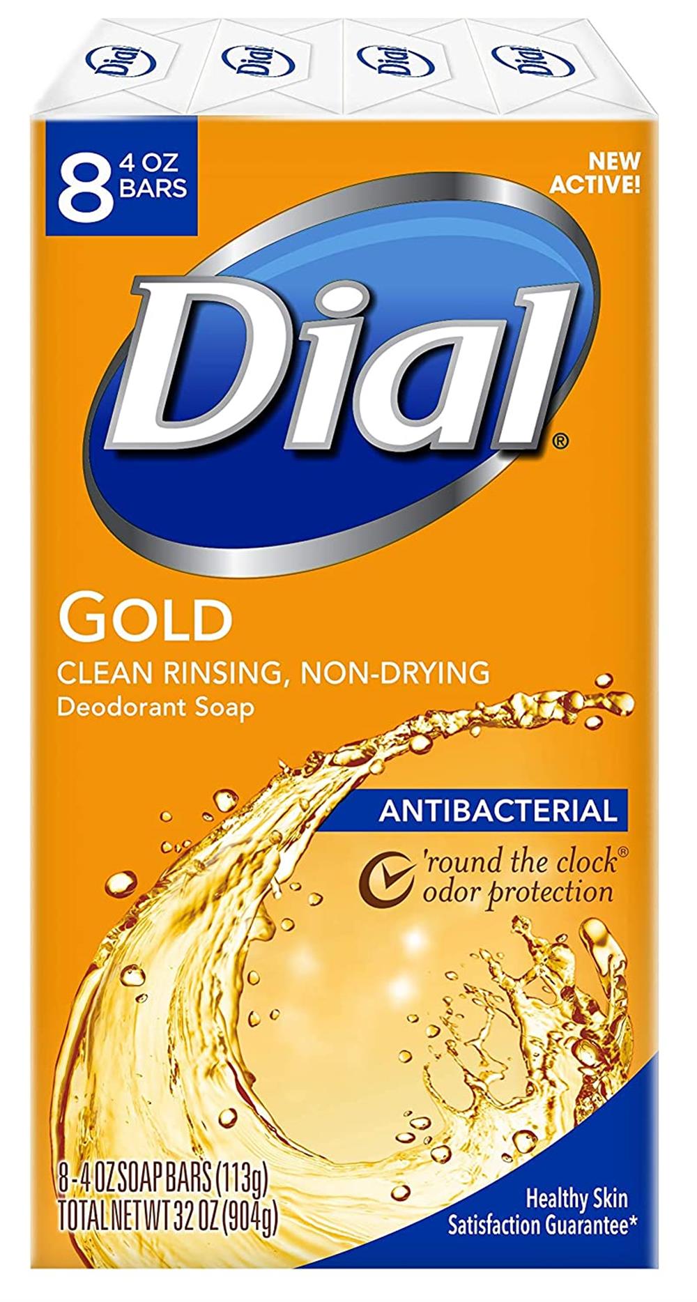 Dial Bar Gold Antibacterial Deodorant Soap, 4 oz ea 8 ct